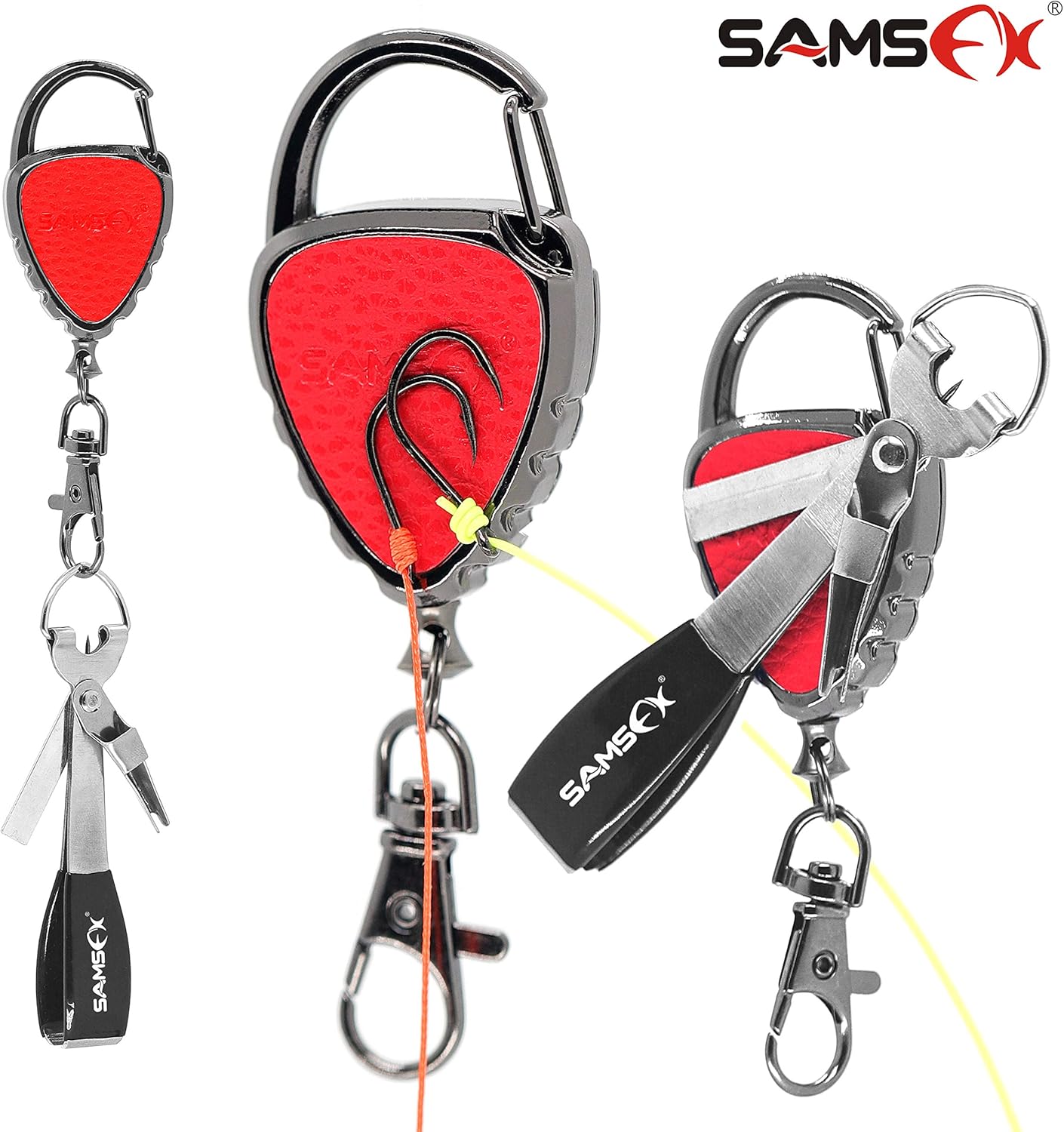 Buy SAMSFX Quick Knot Tying Tool with Carabiner Zinger Retractor Fly
