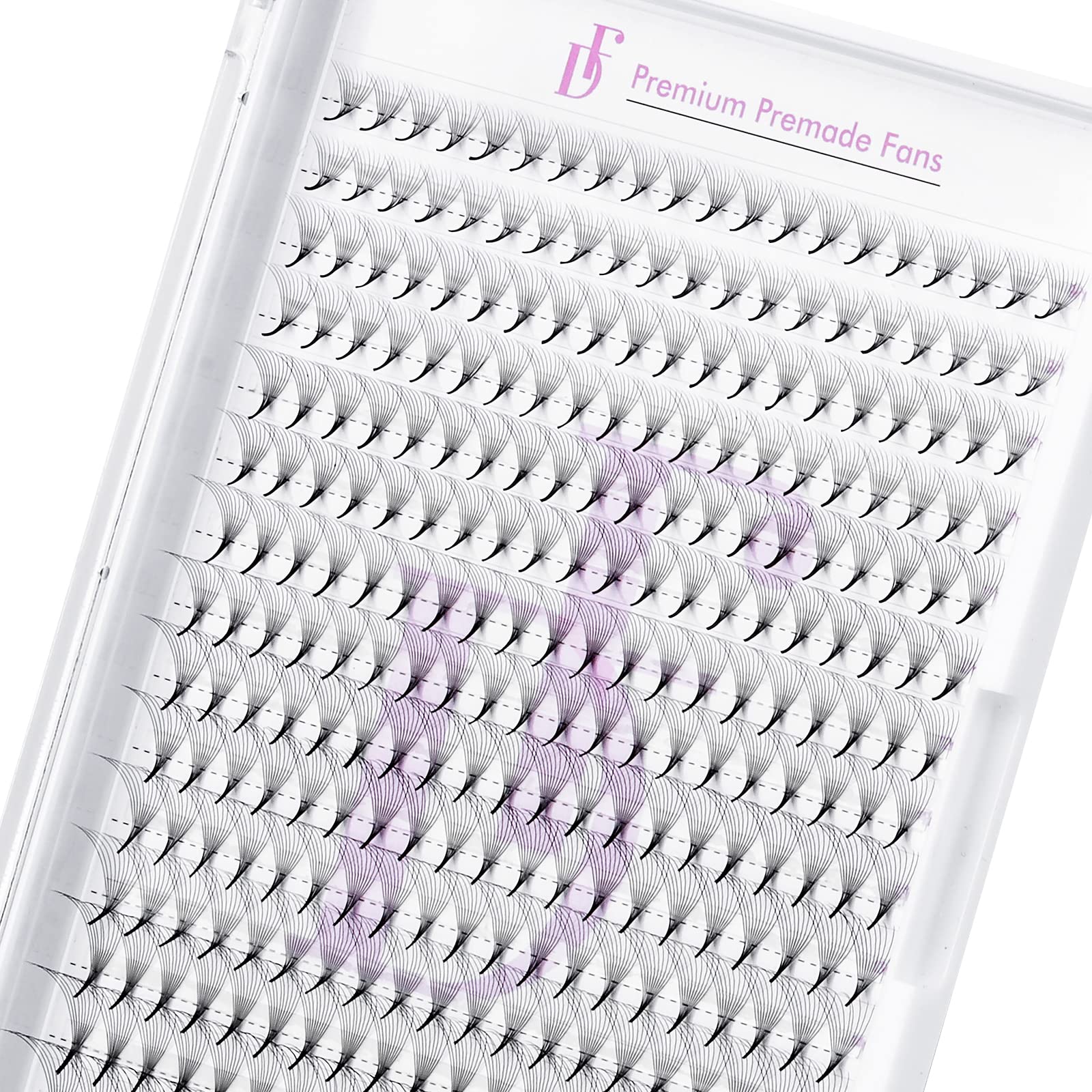 320 Fans DF Premade Fans Eyelash Extensions 5D/10D 0.07 C/D Curl Handmade Lash Extension Middle Stem Promade Volume Lashes（10D-0.07D-320fans-MIX9-16）