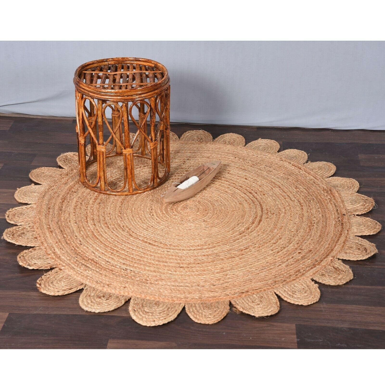 Tapis rond fabriqué à la main pour chambre à coucher et tapis de sol de salon