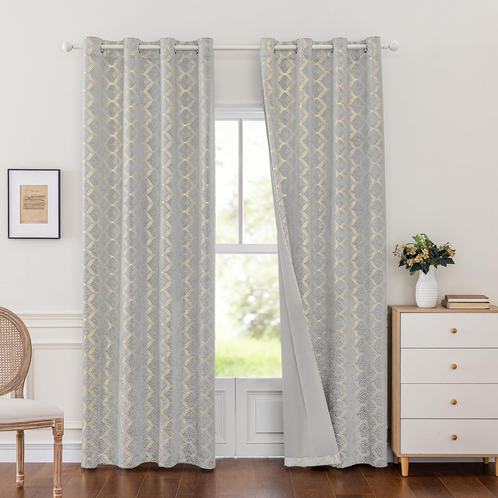Ystyle Rideau Occultant Velours Lot De 2, 140x280cm, Rideaux Salon Rideau Thermique Isolant Anti Chaud Intérieurs, Rideau Phonique Anti Bruit, Moderne Chambre Maison Dressing, Beige