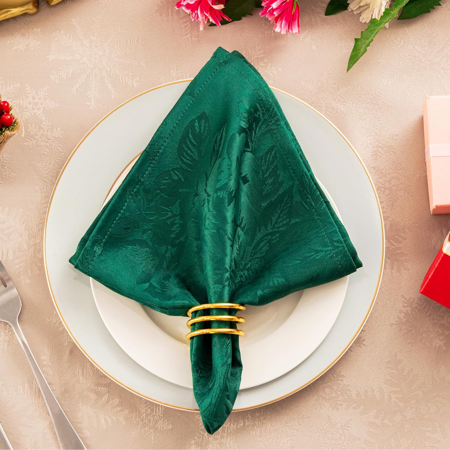 布ナプキン 6枚セット バルク 洗濯可能 コットンナプキン 17&times;17インチ 秋 結婚式 ブライダル パーティー ベビーシャワー テ