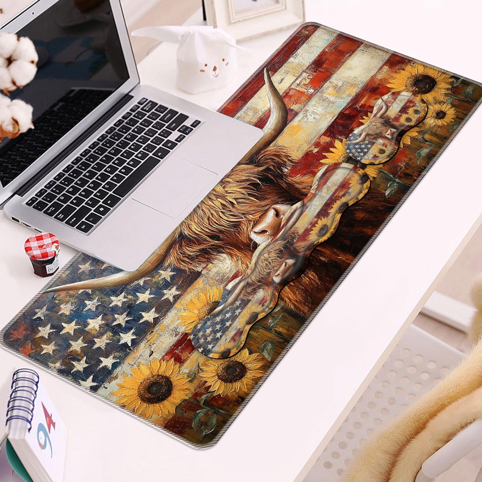 Set di poggiapolsi per tastiera e tappetino per mouse, 80 x 20 cm, tappetino da scrivania, impermeabile, antiscivolo, ergonomico, supporto per il polso per alleviare il dolore, protezione