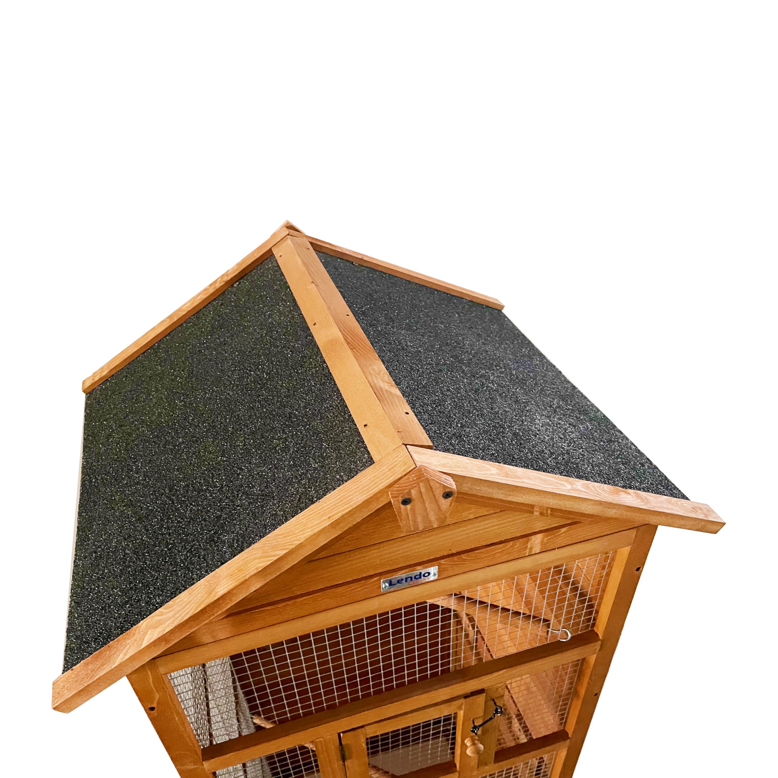 Voladera 70x57x165 cm de Abeto impregnada – Jaula para pájaros Interior/Exterior con comedero, Perchas y Bandeja – Resistente a la Intemperie (Marrón)