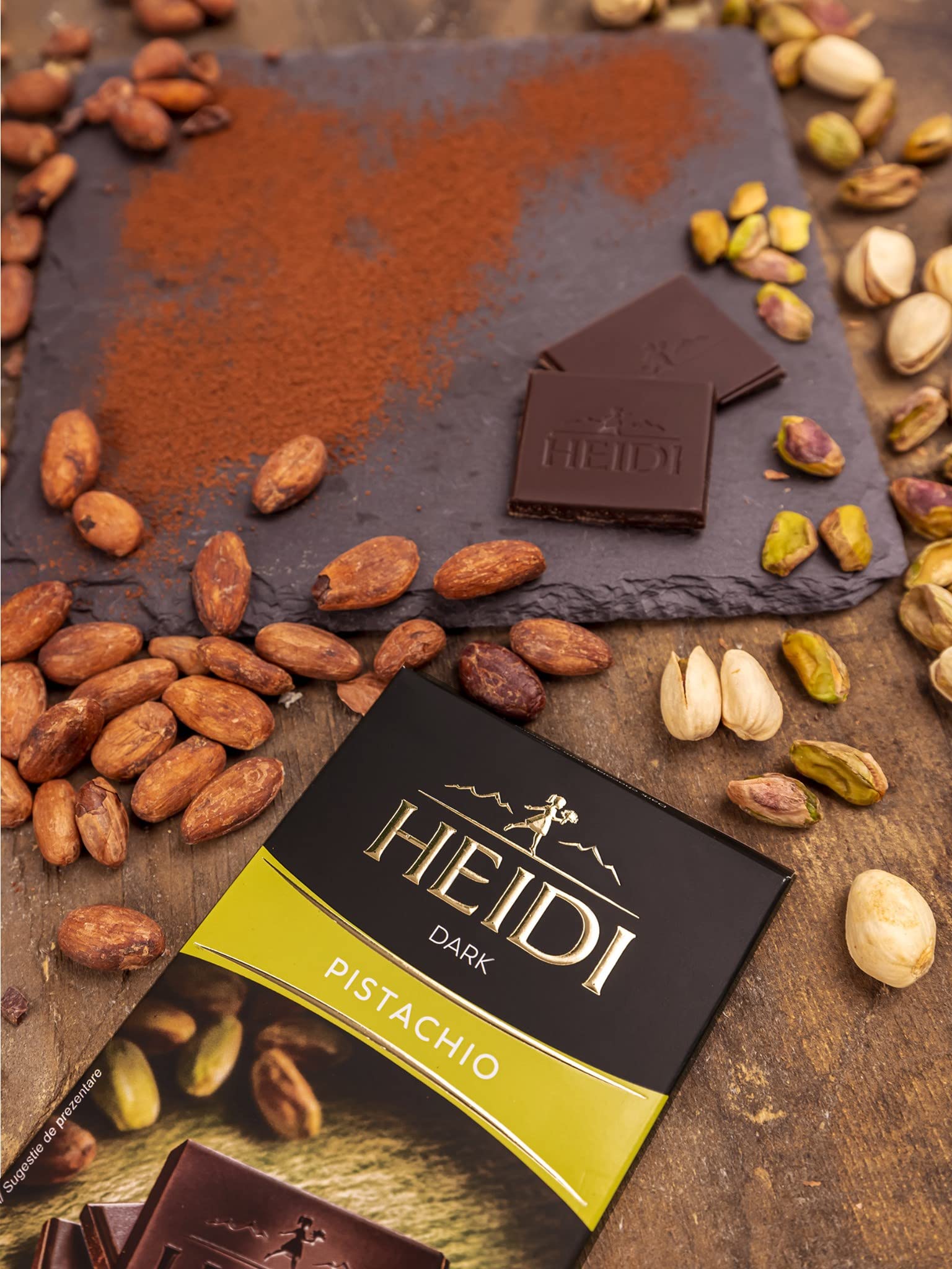 Heidi Pistachio Dark Chocolate 80 grams | 100% Veg | Imported by Switzerland.