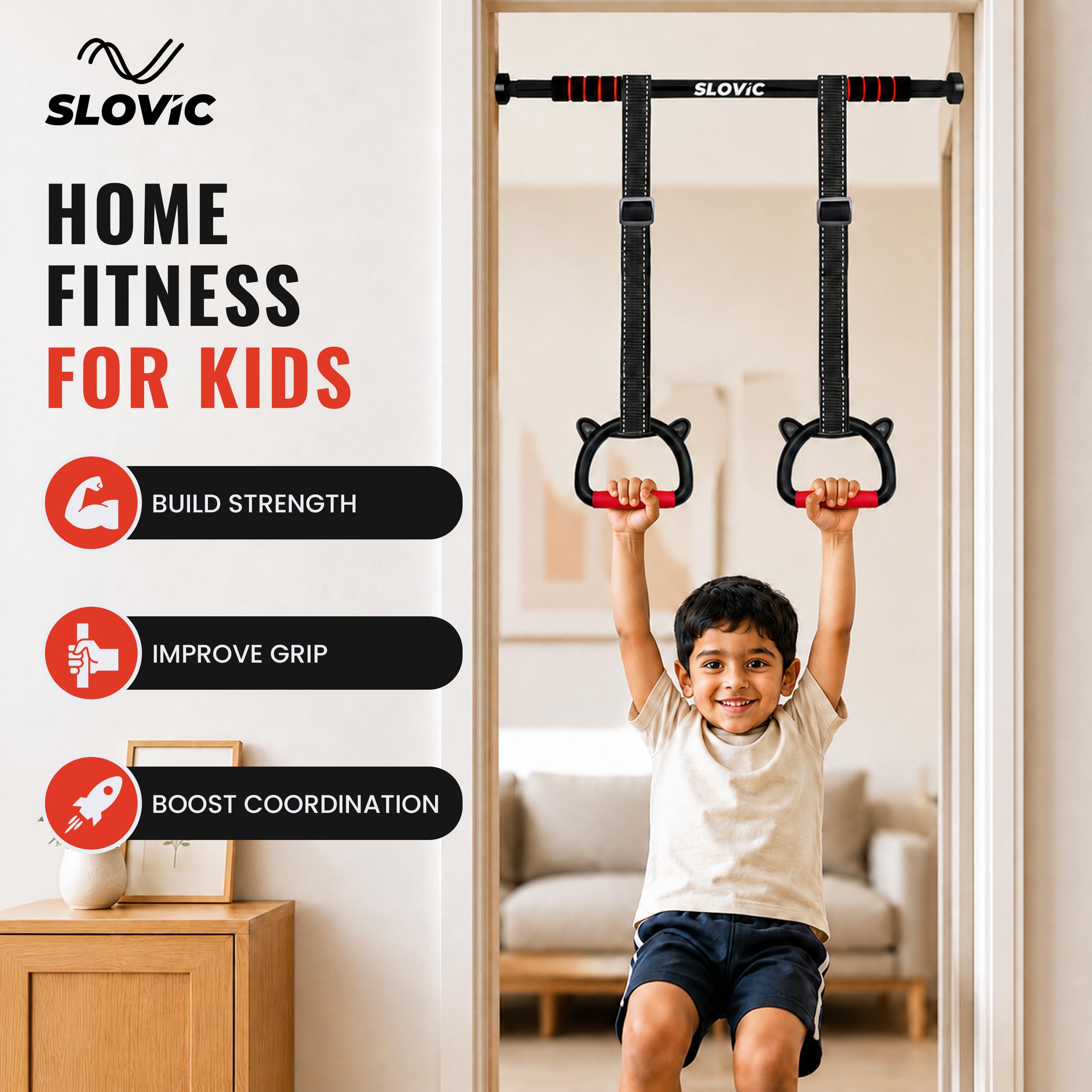 Slovic Gymnastics Rings for Kids - Build Strength! -2