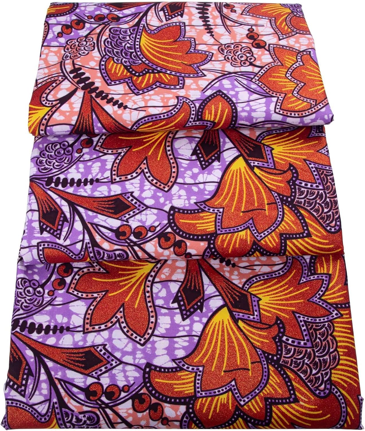 African Batik Fabric Ankara Wax Print Kente Bronzing Gold Stamping Fabric 6 Yards