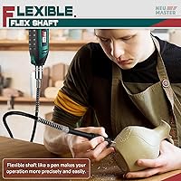 Vista 3 de NEU MASTER Kit de herramientas rotativas de 180 W, herramientas rotativas eléctricas con cable con 160 accesorios y 6 velocidades variables, juego