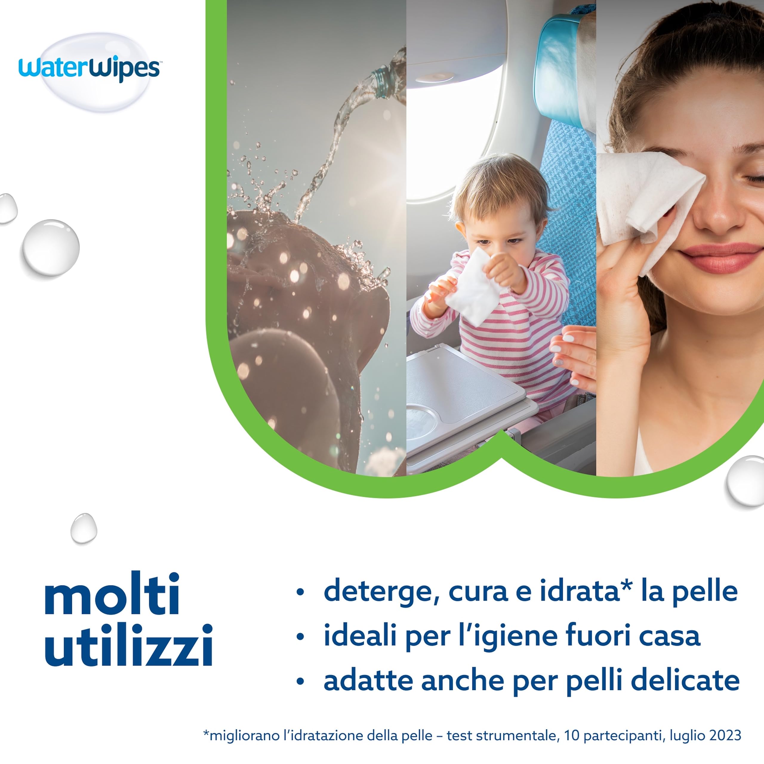 WaterWipes Sensitive+ Hydrating Boost Wipes, 720 Pezzi (12 Confezioni), 99% Acqua con Aloe Vera, Deterge, Cura, Idrata, Senza Profumo, la confezione può variare