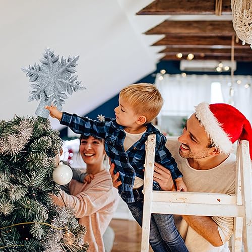 Miniatura 6 de Proyector de luz para árbol de Navidad con 6 patrones, copo de nieve con luces LED integradas, proyección dinámica para decoración de árbol de