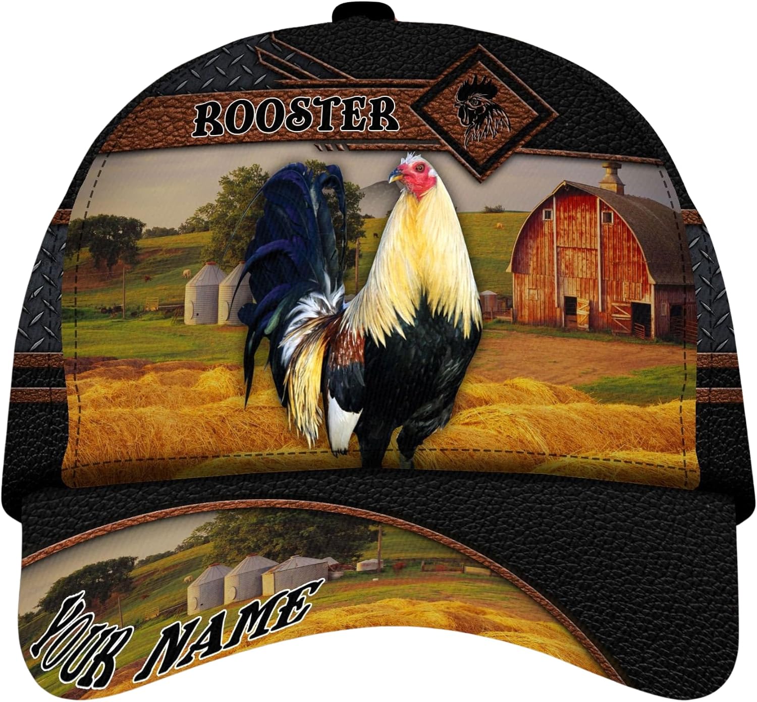 Personalized Rooster Baseball Hat, Custom Rooster Hat for Dad, Dad Hats for Men,Custom Hat Gifts for Men & Women