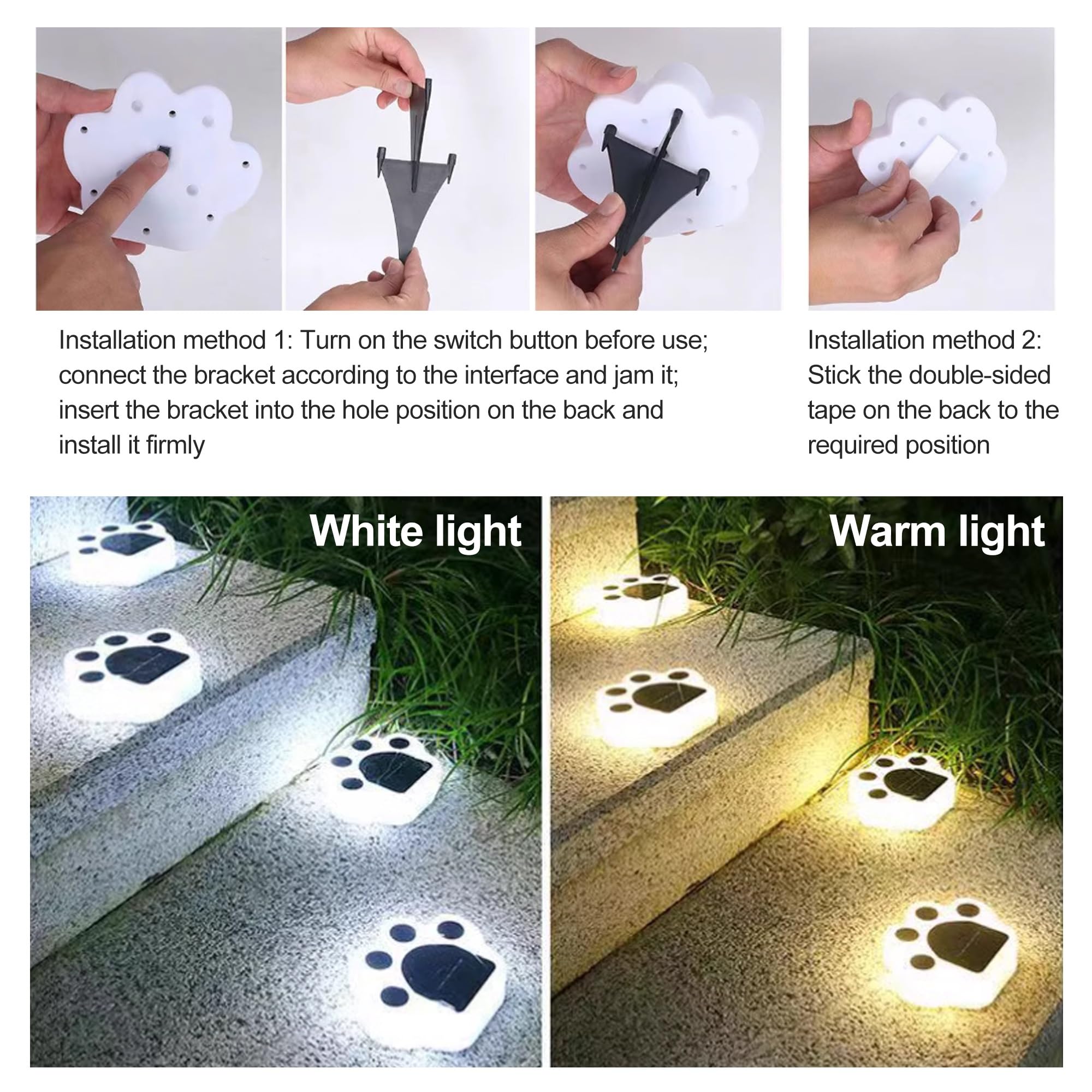 4 confezioni di luci solari da terra, Lampada solare da giardino, luci per vialetti paesaggistici da giardino, IP65 impermeabile, per decorazioni per portici anteriori, patio, cortile, vialetto(luce b