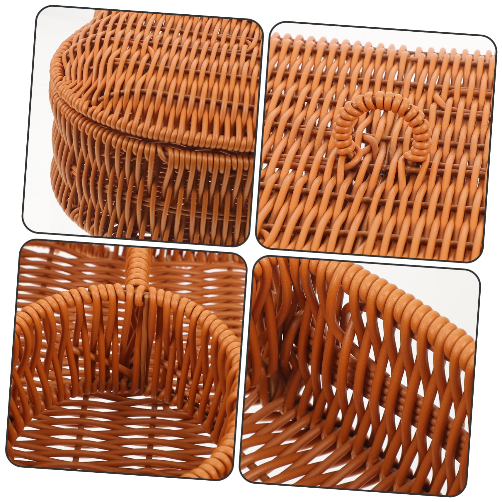 Cabilock Woven Snack Basket Mit Deckel Praktischer Aufbewahrungskorb Für Snacks Obst Und Mehr Für Picknicks Partys Und Täglichen Gebrauch Blumenmuster