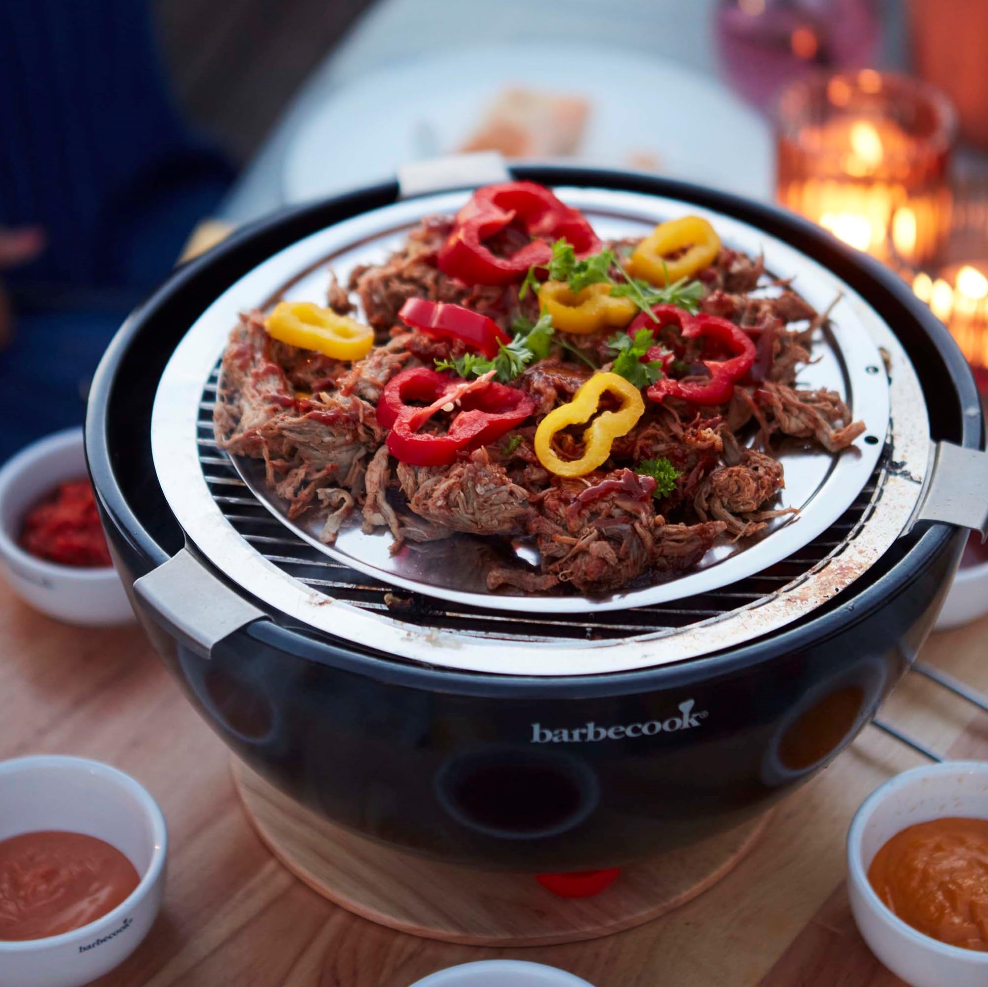 Barbecook Joya Holzkohlegrill Tischgrill geeignet für Balkon als Outdoor Camping-Grill, Schwarz