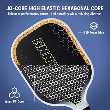 OLANNY Pickleball Paddles - Premium Rackets Face & Polymer Honeycomb Core Includes 4 Pickleball Paddles+ 2 Indoor Balls+ 2 Outdoor Balls+ 1 Portable Carry Bag