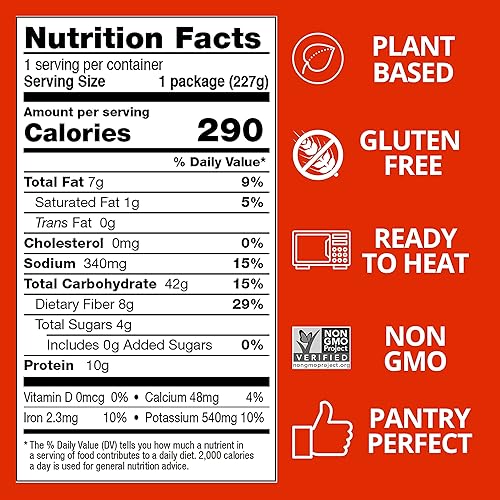 Miniatura 4 de Kitchen & Love Mezcla de quinua vegetal, precocida, bolsa lista para microondas, estable, sin OMG, sin gluten ni lácteos, a base de plantas, Kosher,