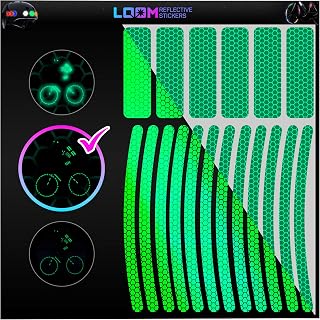 LOOM Reflective Stickers for Bikes Rims | 18pc Green | Reflective Tape for Motorcycle Helmet Decals and Bike Reflectors | Hi Vis Bicycle reflectors, Mailbox Stickers