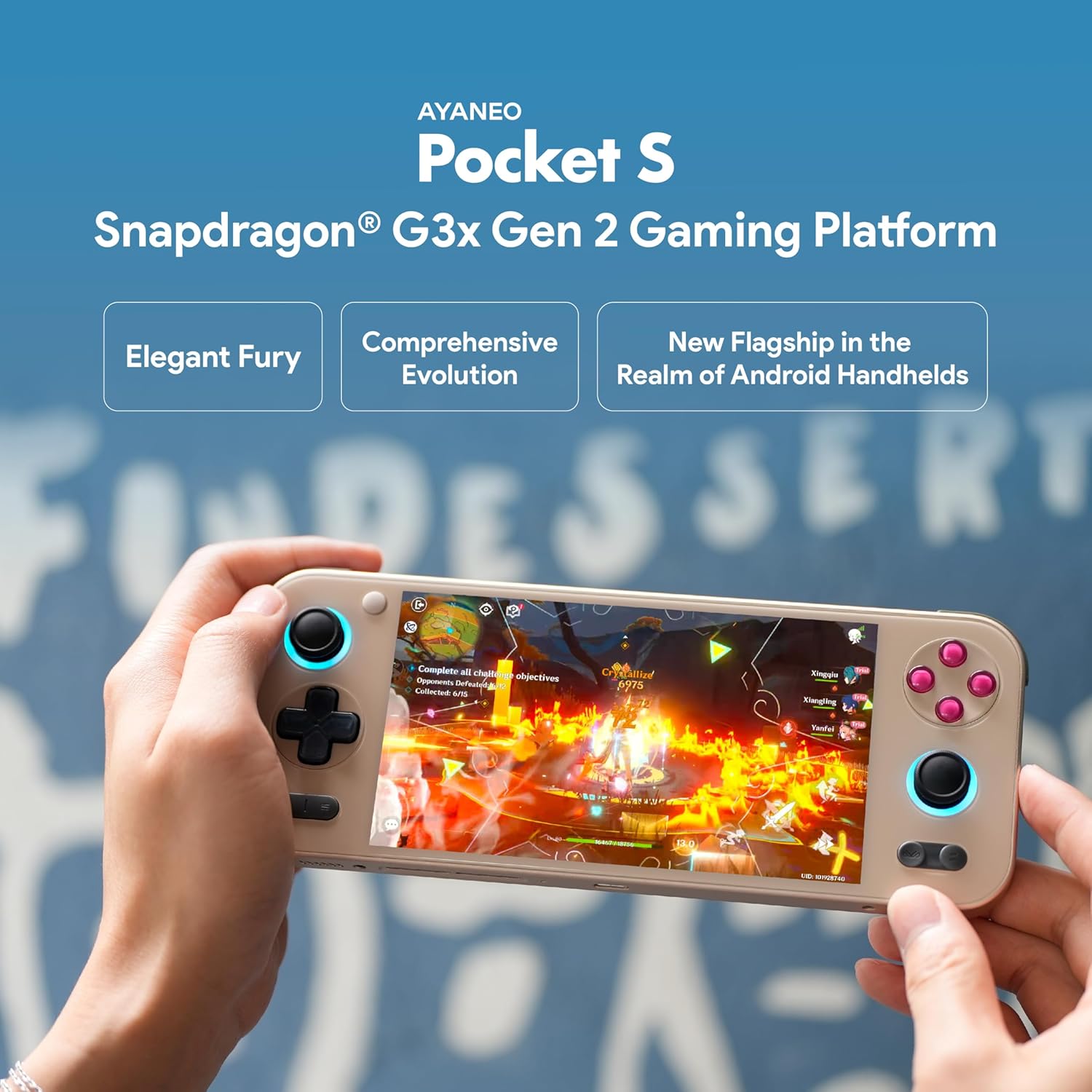 AYANEO Pocket S Android Handheld Gaming Device - 6" 2K Borderless IPS Display, Snapdragon G3x Gen 2, 12GB RAM, 128G Storage, Master Controller, VC Cooling, Android 13, Retro Power 12G+128G Retro Power image 9 of 9 B0DTV4YLPP