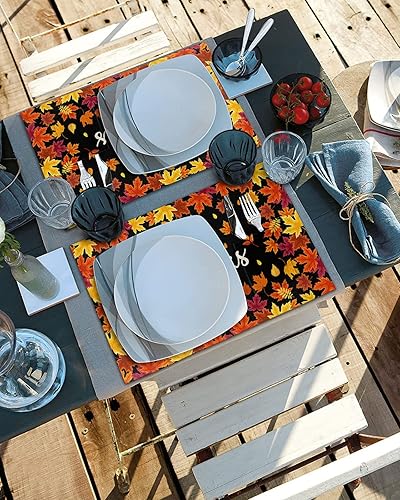 Miniatura 10 de Cartoon Tiger Table Placemats for Dining Table Set of 6,Cotton Linen Cloth Kitchen Place Mats with Pocket,SquareRectangleRoundOblong Table