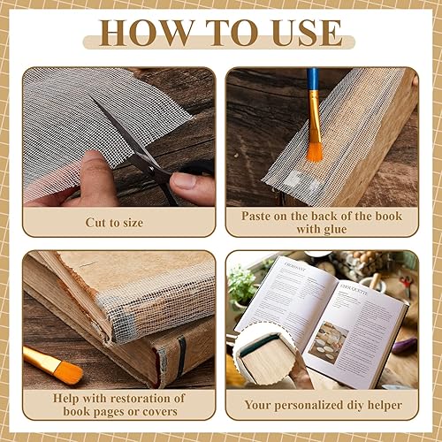 Miniatura 5 de Harloon Juego de 48 diademas de encuadernación de libros de 11.8 pulgadas de largo de 39 x 45 pulgadas, 24 colores de algodón, bandas finales de