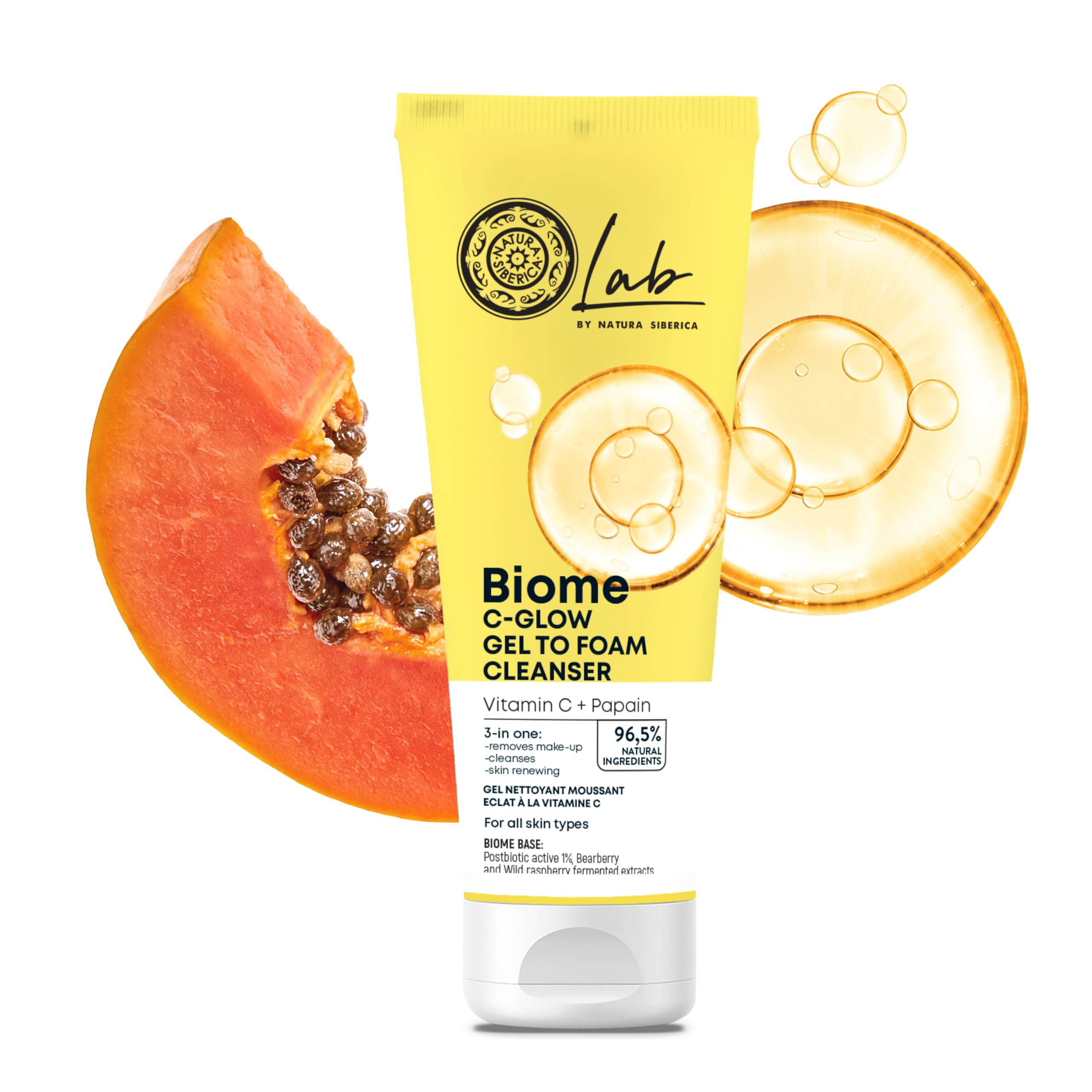 Natura Siberica Lab Biome С-Glow Gel To Foam Face Cleanser 140 ml