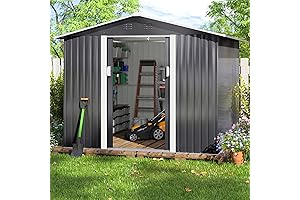 8x8 FT Metal Shed, Outdoor Storage Shed Garden Tool