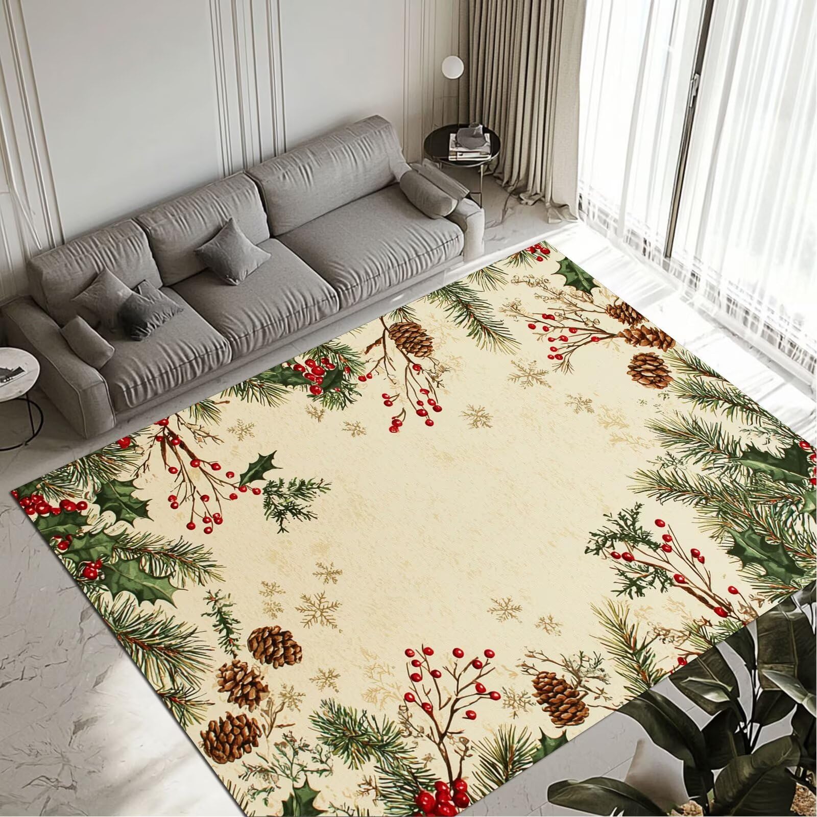 Tapis Leaves lavable et imperméable petit tapis de chambre adulte