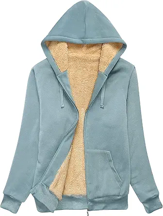 SWISSWELL Hoodies for Women Winter Fleece Sweatshirt - Full Zip Up Thick Sherpa Lined