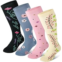 4 Pairs Plus Size Compression Socks for Women Men
