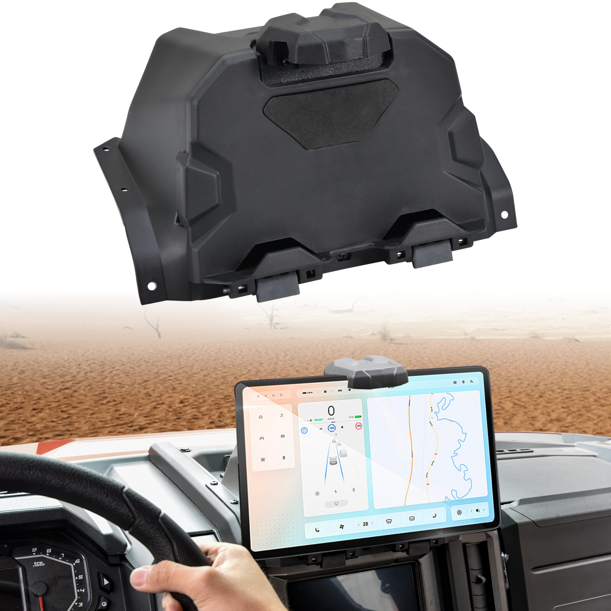KEWISAUTOTablet Phone Holder for 2024 Polaris Xpedition XP/ADV, Electronic Device Holder Sporty Phone Tablet GPS Mount with Storage Box for Polaris Xpedition XP/XP 5/ADV/ADV 5 2024+ Accessories
