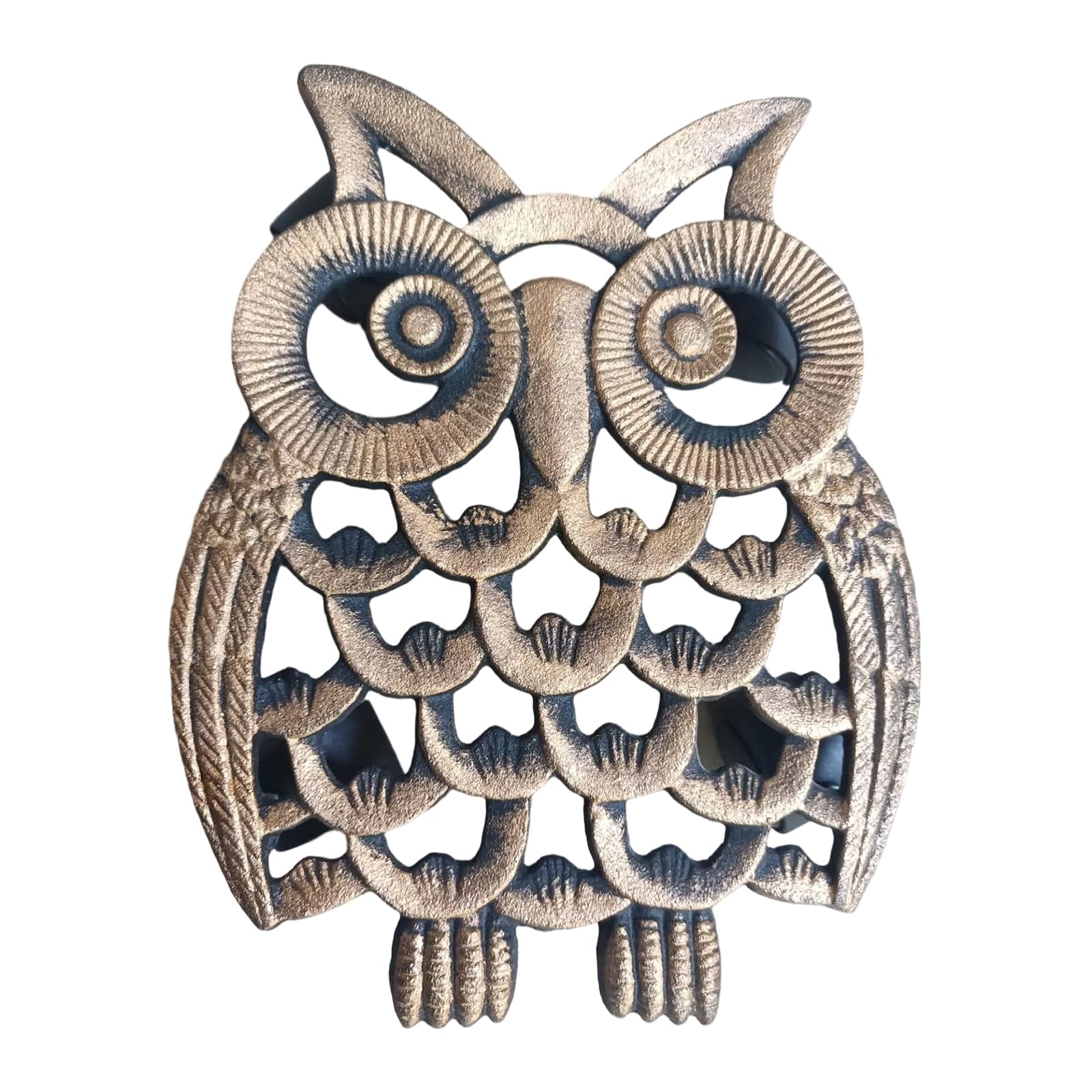 Ekoama Cast Irons Owl Plant Stand Flower Pots Holder Movable Plant Tray For Indoor And Outdoor Use Moving Heavy Pots Easily