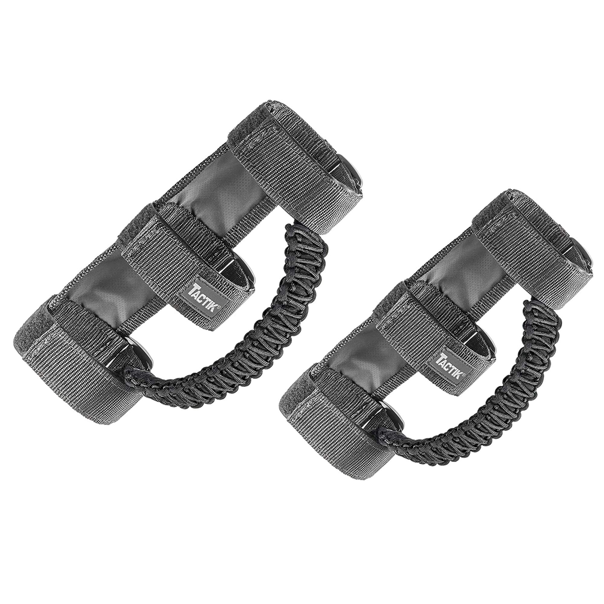 Buy TACTIK Paracord Front Grab Handle Pair, Black Fits Jeep Wrangler