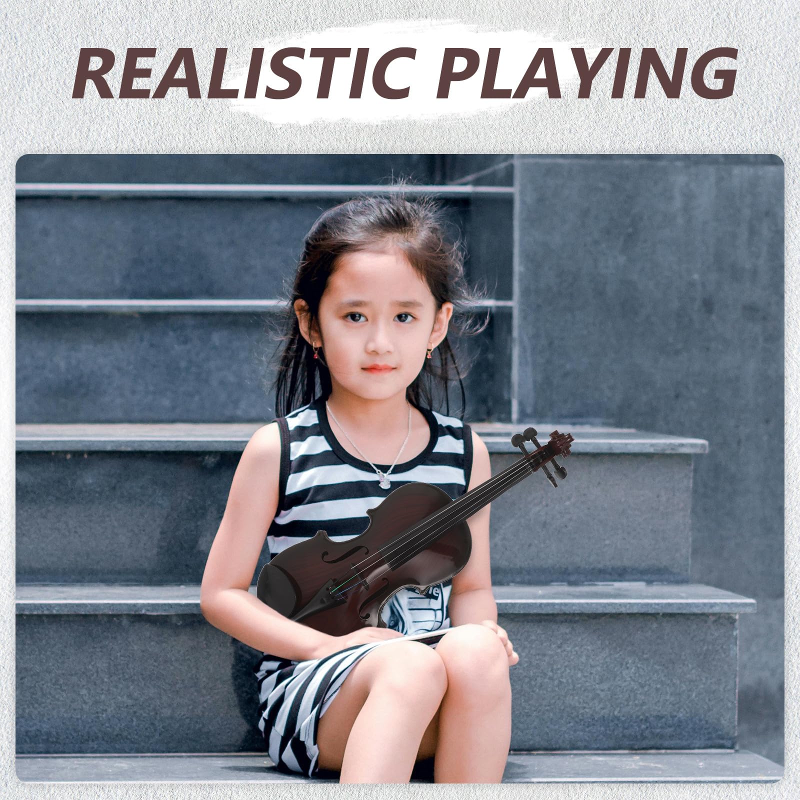 Giocattolo Violino Bambini in Plastica, Riproduzione Musicale Coffee | Back To School Party, per Pratica e Apprendimento, Accessori Spartito e Guide per Piccoli Principianti