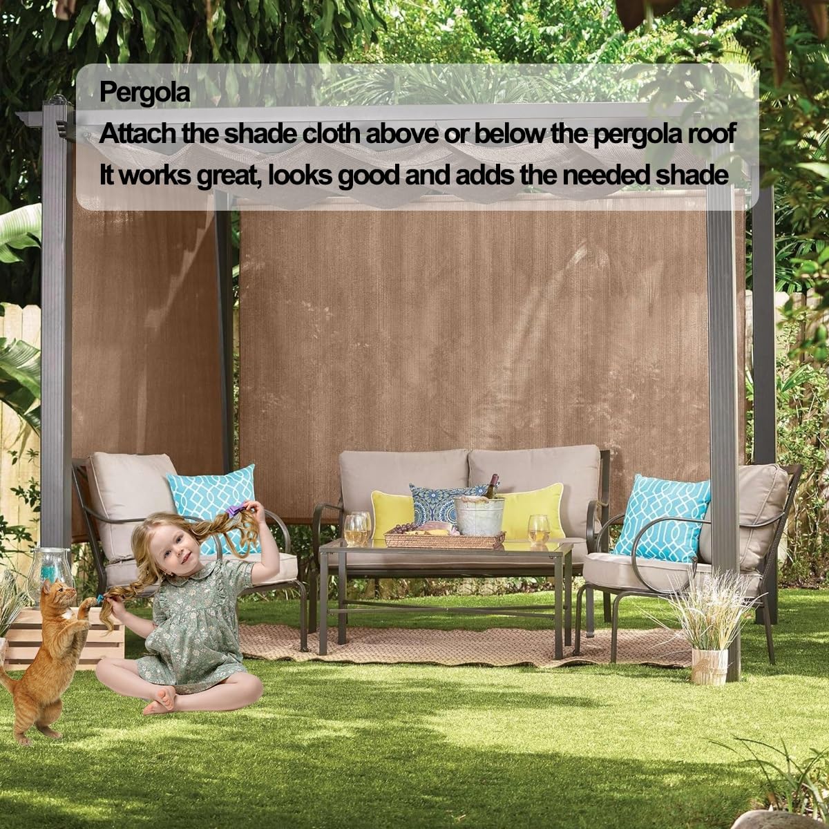 12 x 16 m e Panno 90% UV Block Traspirante Giardino Privacy Rete Outdoor Sune Tessuto con Occhielli per Recinzione e Patio Uso