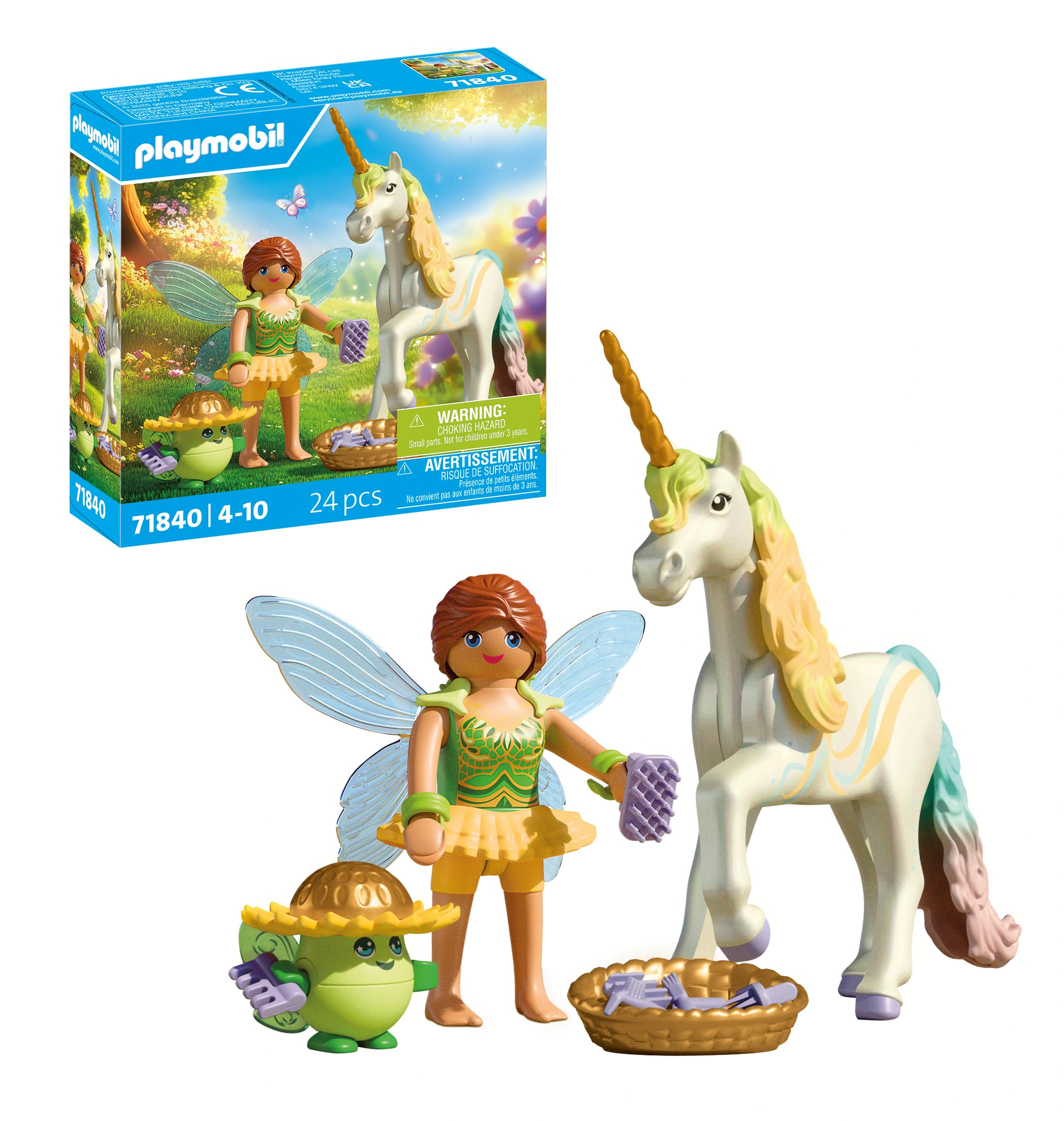 Playmobil | Magic Unicorns | Licorne de Collection Fleur d'arc-​en-​Ciel avec fée | avec Accessoires interchangeables et détails Magiques | Cadeau Parfait pour Les Enfants à partir de 4 Ans | 71840