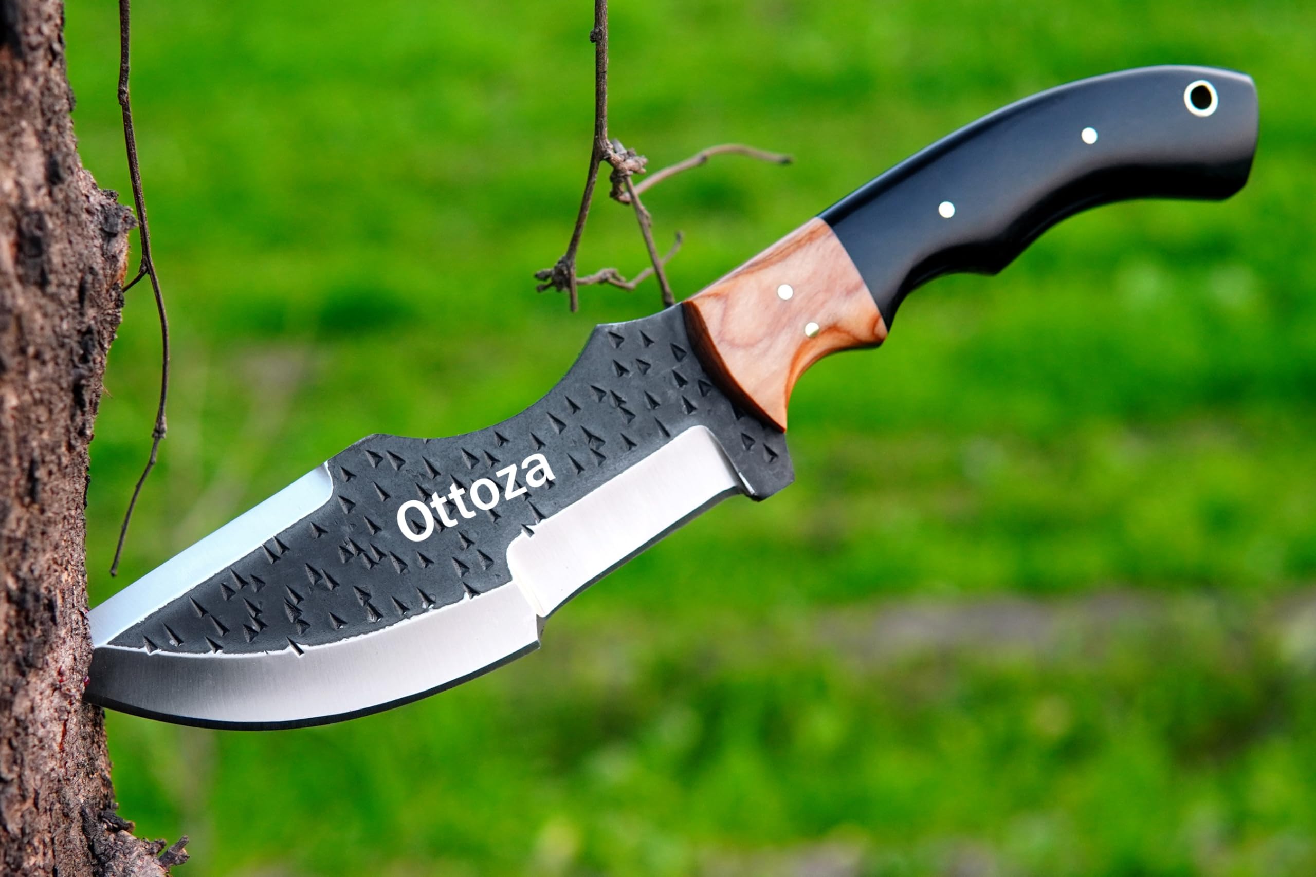Amazon.co.jp: Ottoza D2 スチールトラッカーナイフ シースカウホーン 