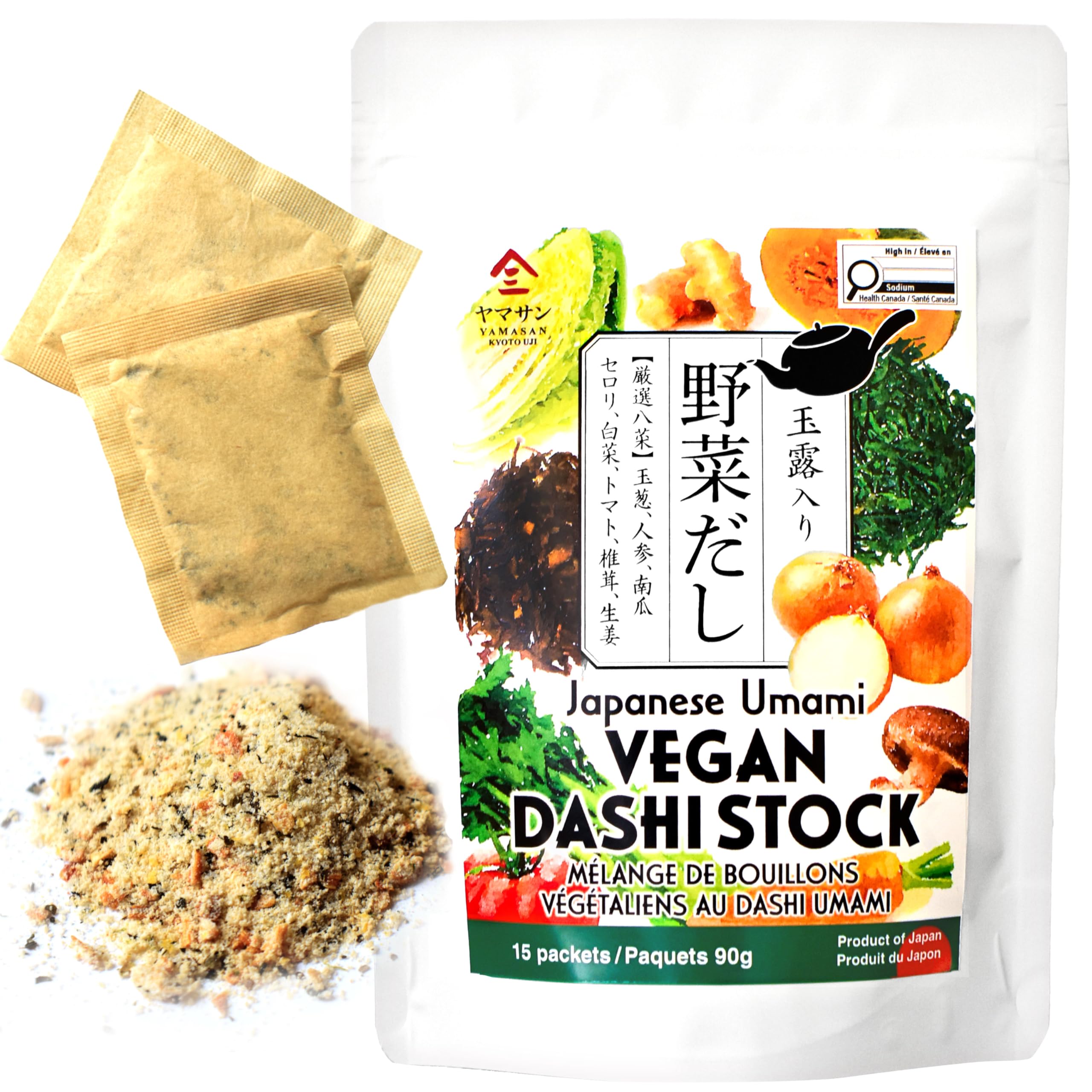 YAMASAN KYOTO UJI Vegan Vegetable Dashi Stock Soup Packets 6g×15