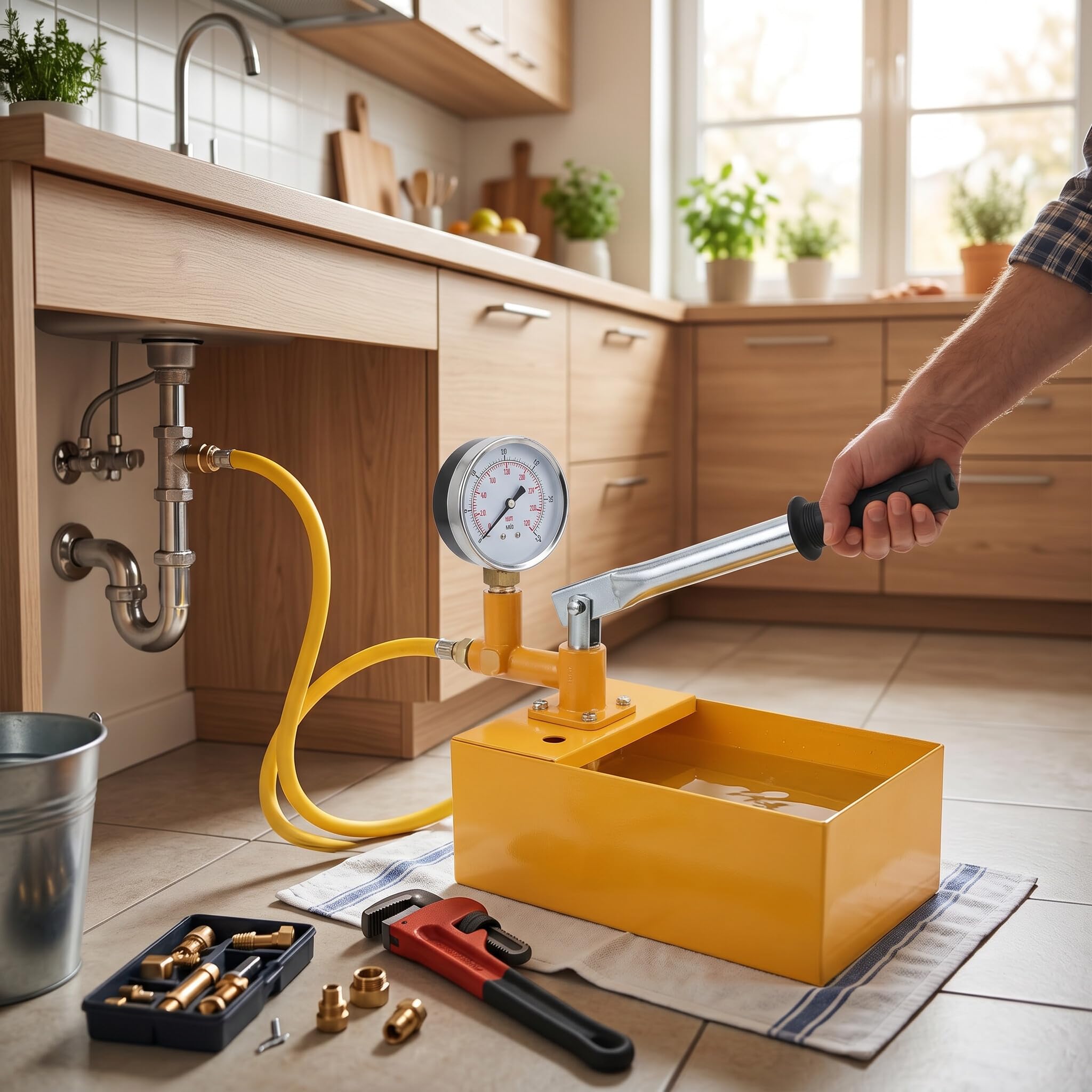 2.5Mpa 25Kg Manuale Idraulico 13L Alta Pressione Idraulica Manuale Pompa di Prova Idrostatica Pressione Dell'acqua Strumento Tester Pipeline