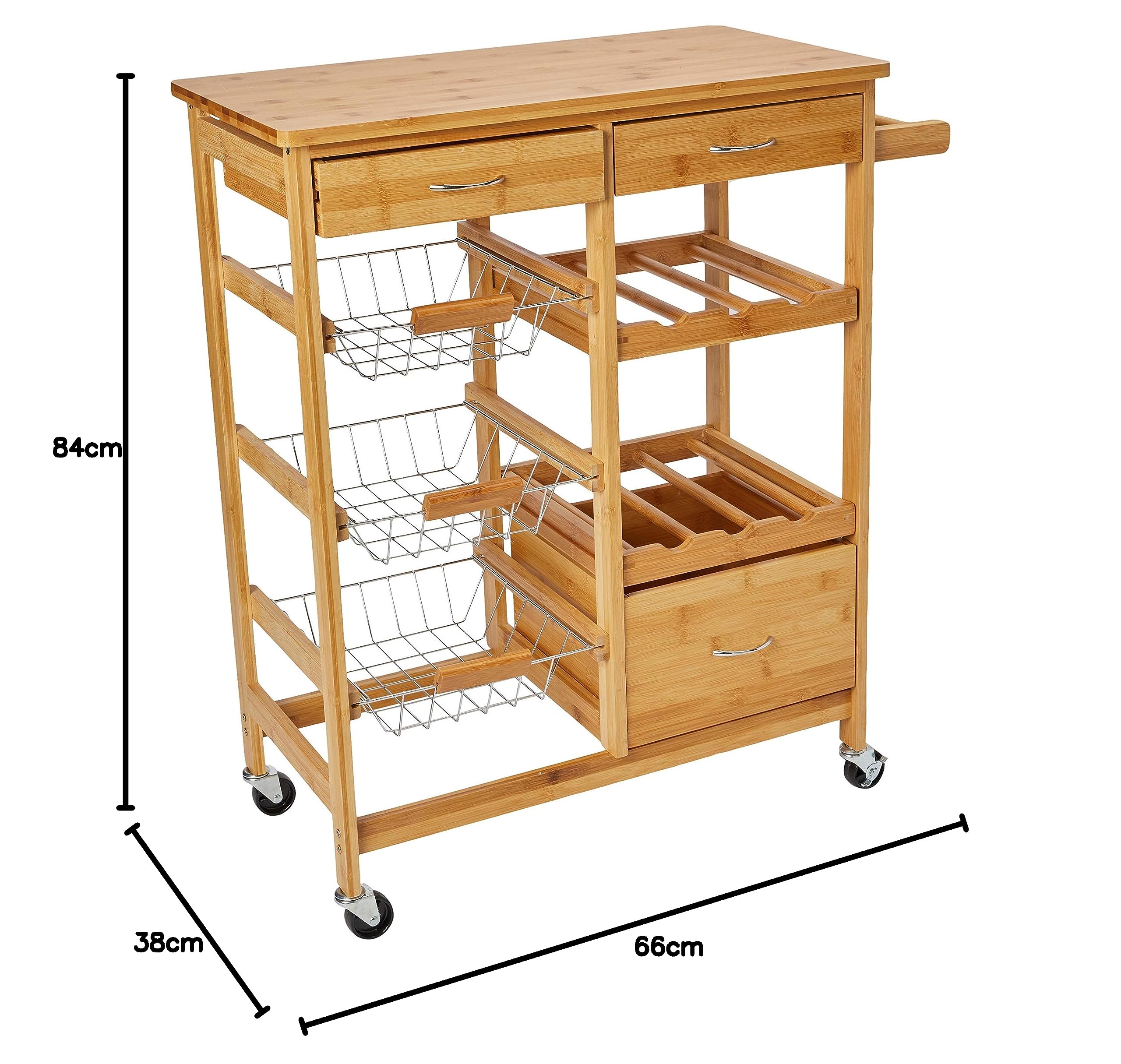 Zeller Present Handels GmbH 13775 Desserte en bambou 66 x 38 x 84 cm