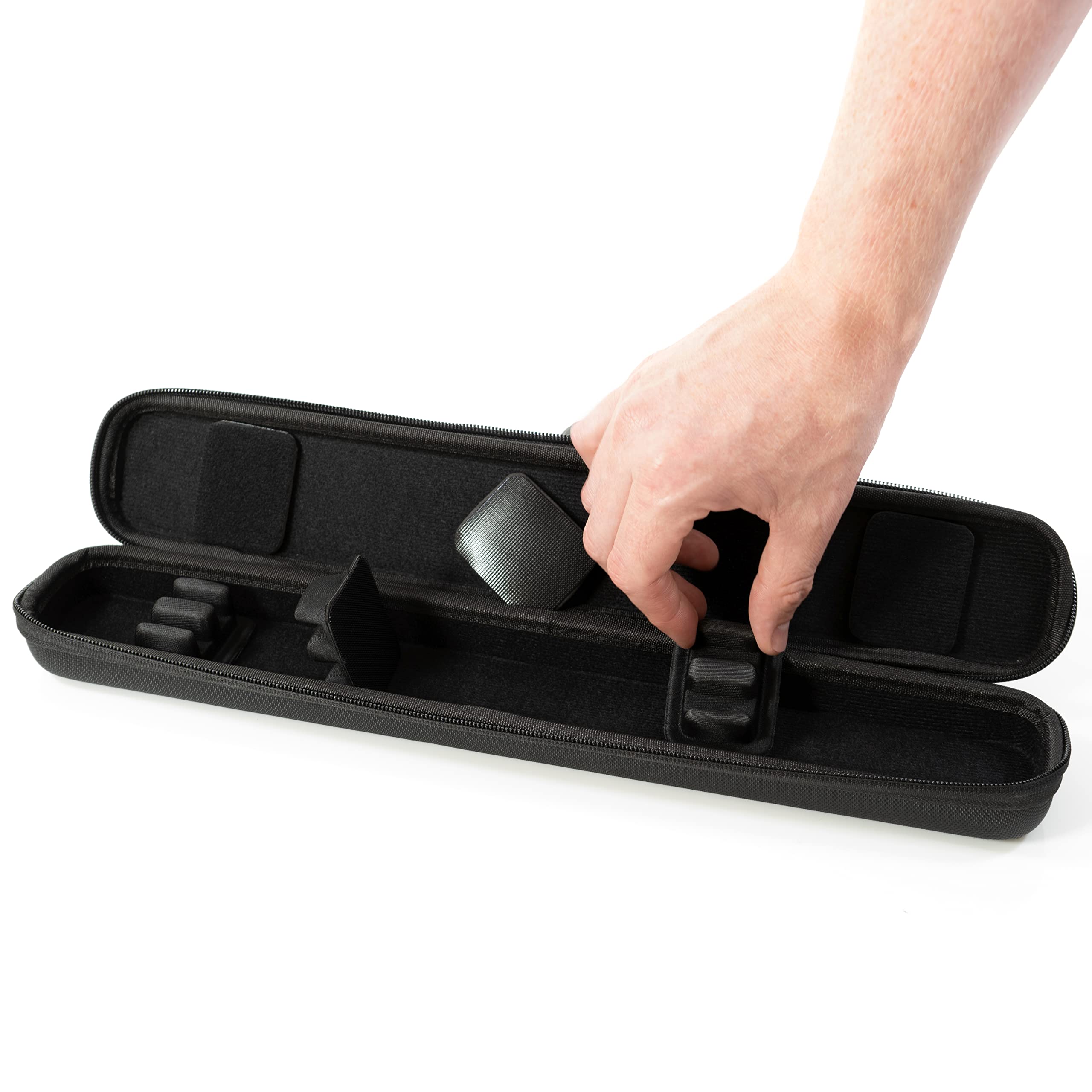 Custodia per direttore d'orchestra, con inserti regolabili e cuscinetti per coperchio, include clip per segnalibro in metallo e matita