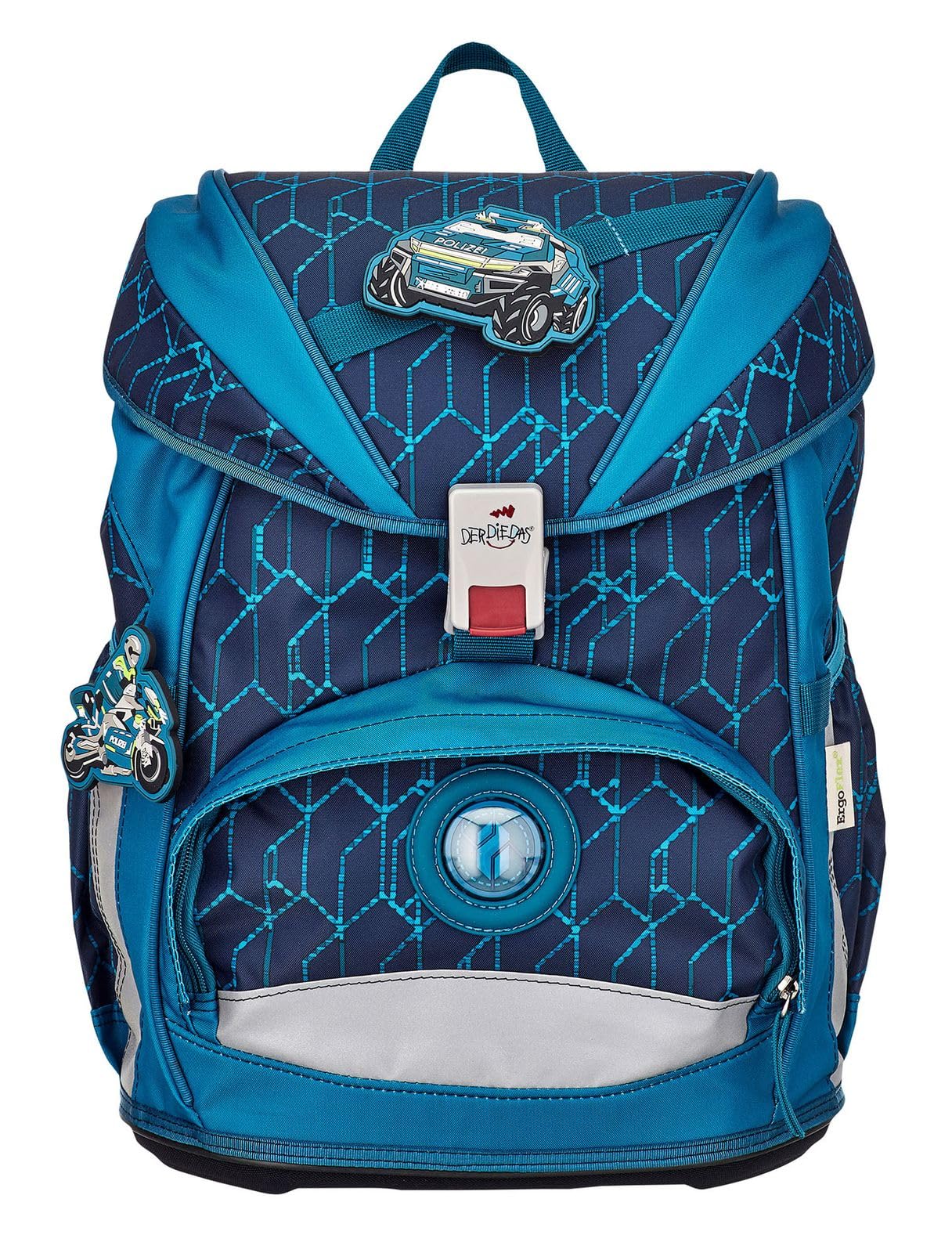 DER DIE DAS leichter Schulrucksack, ErgoFlex Blue Speed Set 5-teilig, ca. 22 l Volumen, ca. 800 g Gewicht
