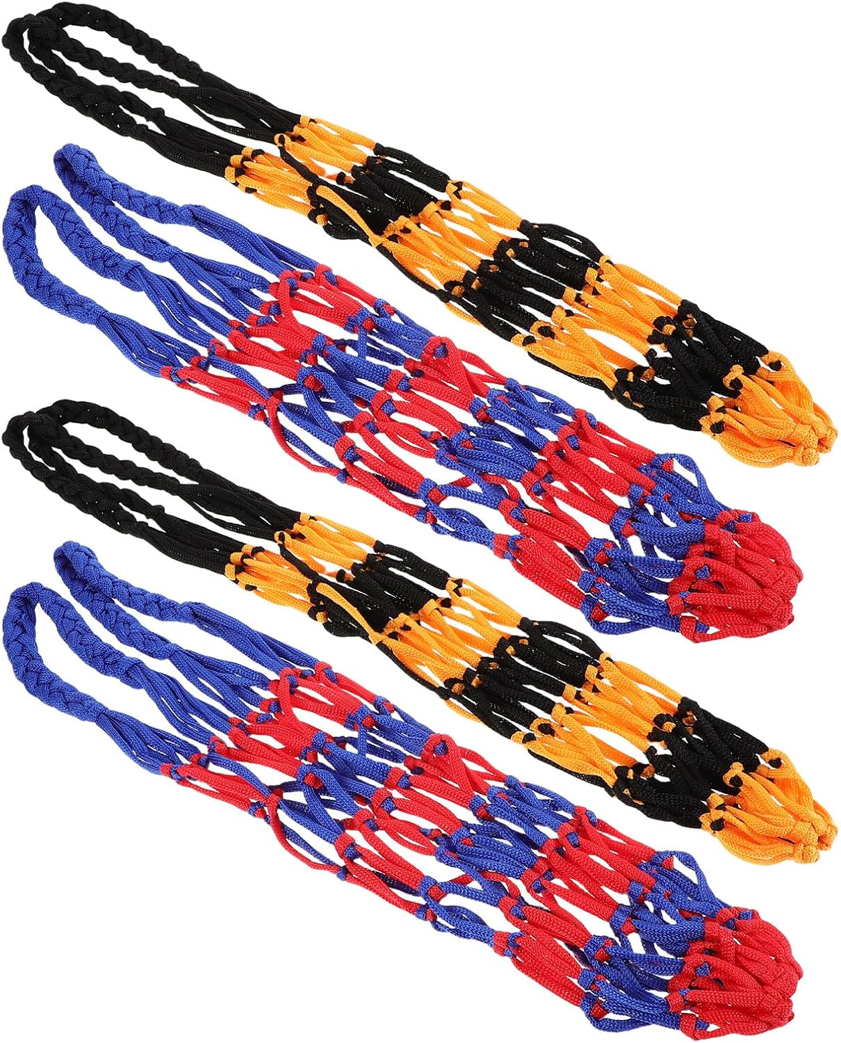 Basketball Net Bag 4pcs Nylon Mesh Ball Carrier Bags for Basketball Soccer Volleyball Ball Storage Lightweight Sturdy Sports Equipment