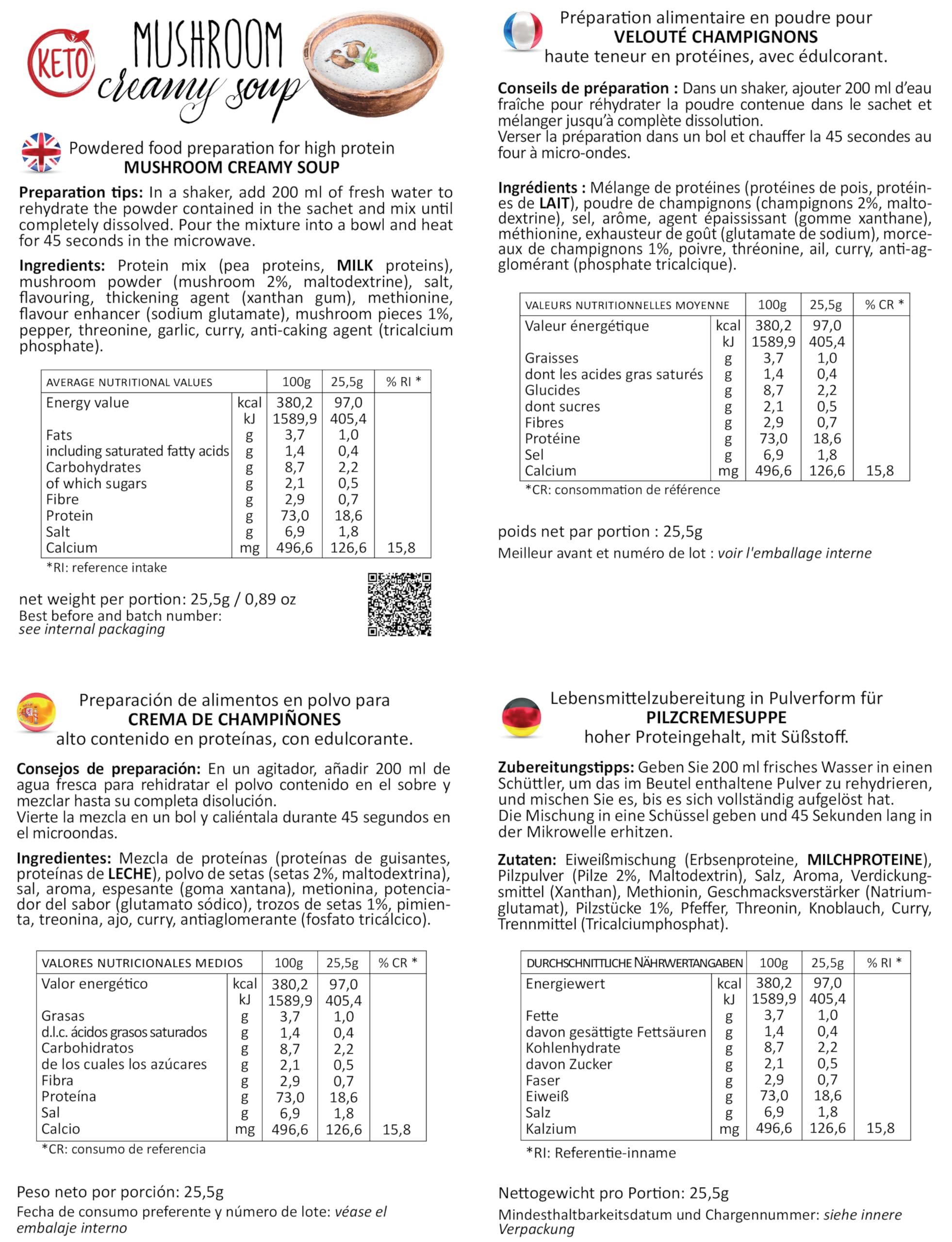 Alimentos proteicos Line@diet en una caja completa para 7 días: opción MISTO C = 28 preparados proteicos (bolsas de proteínas) sin carbohidratos ni azúcar.