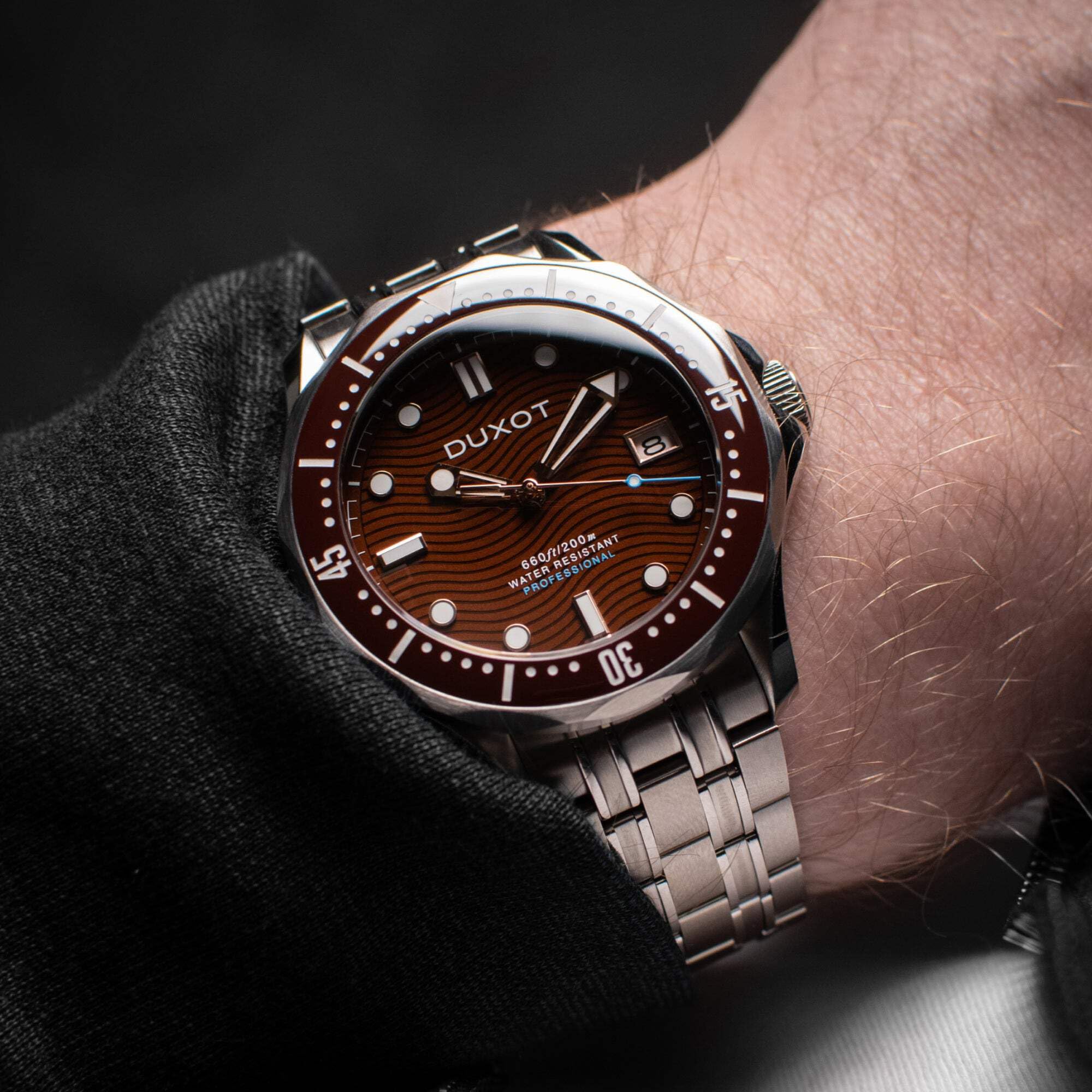 DUXOT Henri Diver Automatikuhr für Herren, 41 mm, mit massivem Edelstahlarmband, DX-2060