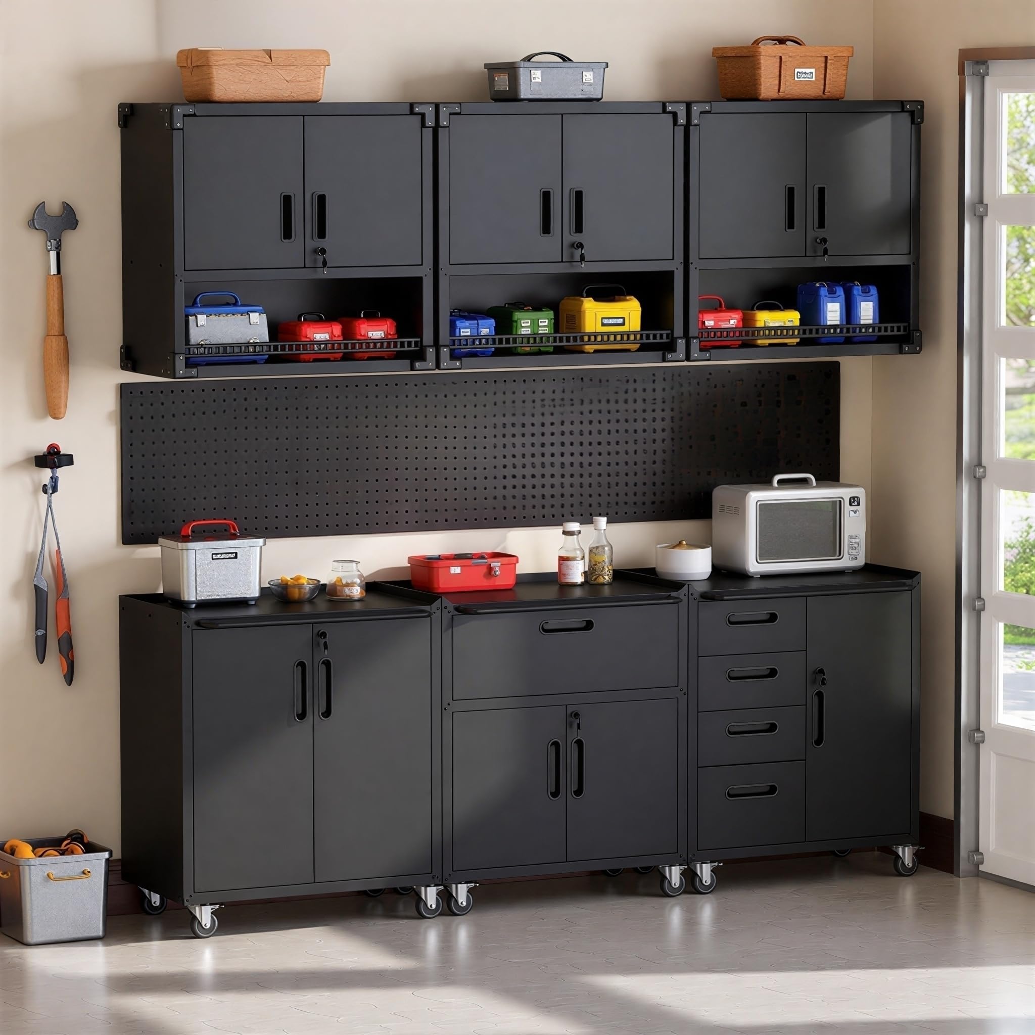 Yukimo 6-Piece Heavy Duty Metal Garage Cabinet System