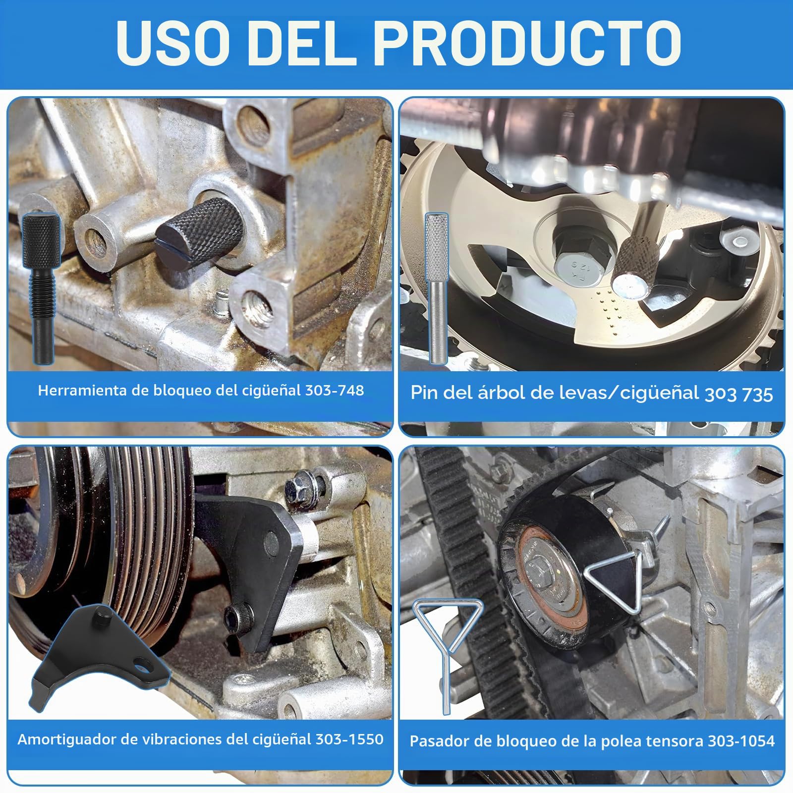 lalago 18 Piezas Herramientas de Sincronización Árbol de Levas del Motor, Nockenwellen Kurbelwellen, Steuerzeiten Werkzeug Compatible con Ford Mazda 1.4 1.6 1.8 2.0 Di/TDCi/TDDi Eco-Boost 1.6 Ti-VCT