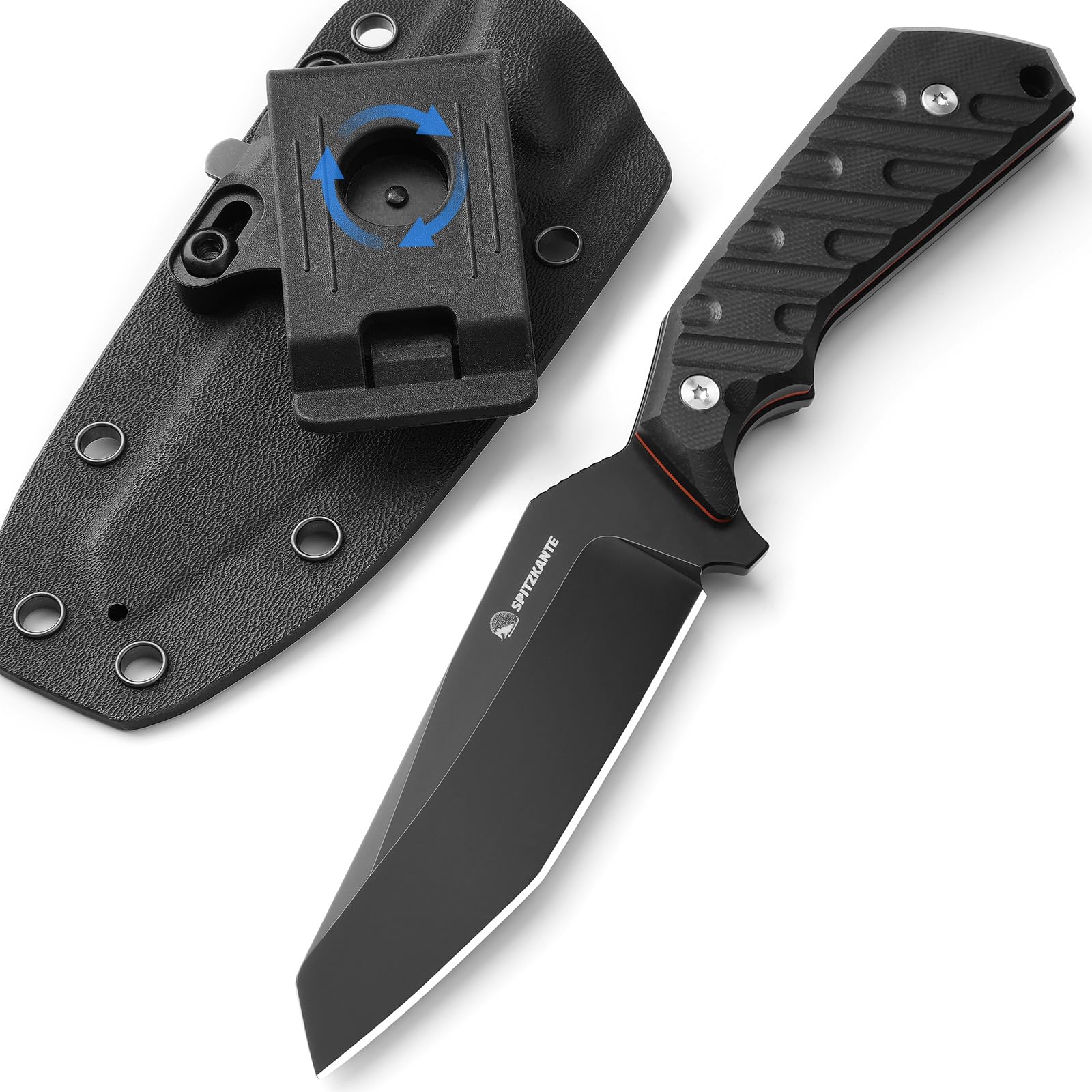 SPITZKANTE D2 Steel Reverse Tanto Fixed Blade Knife – 8.35