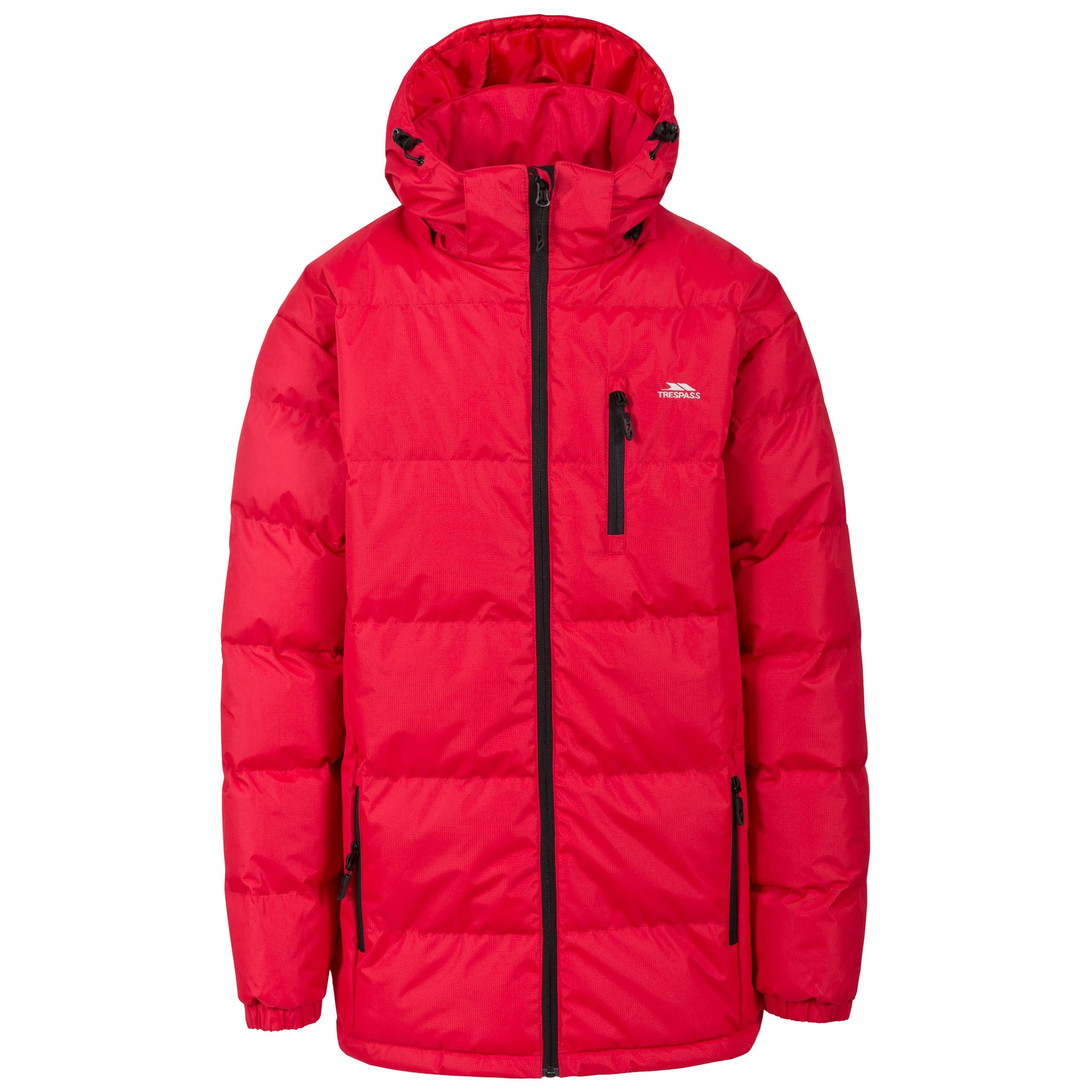 Trespass Men's Red Hooded Padded Casual Jacket Clip