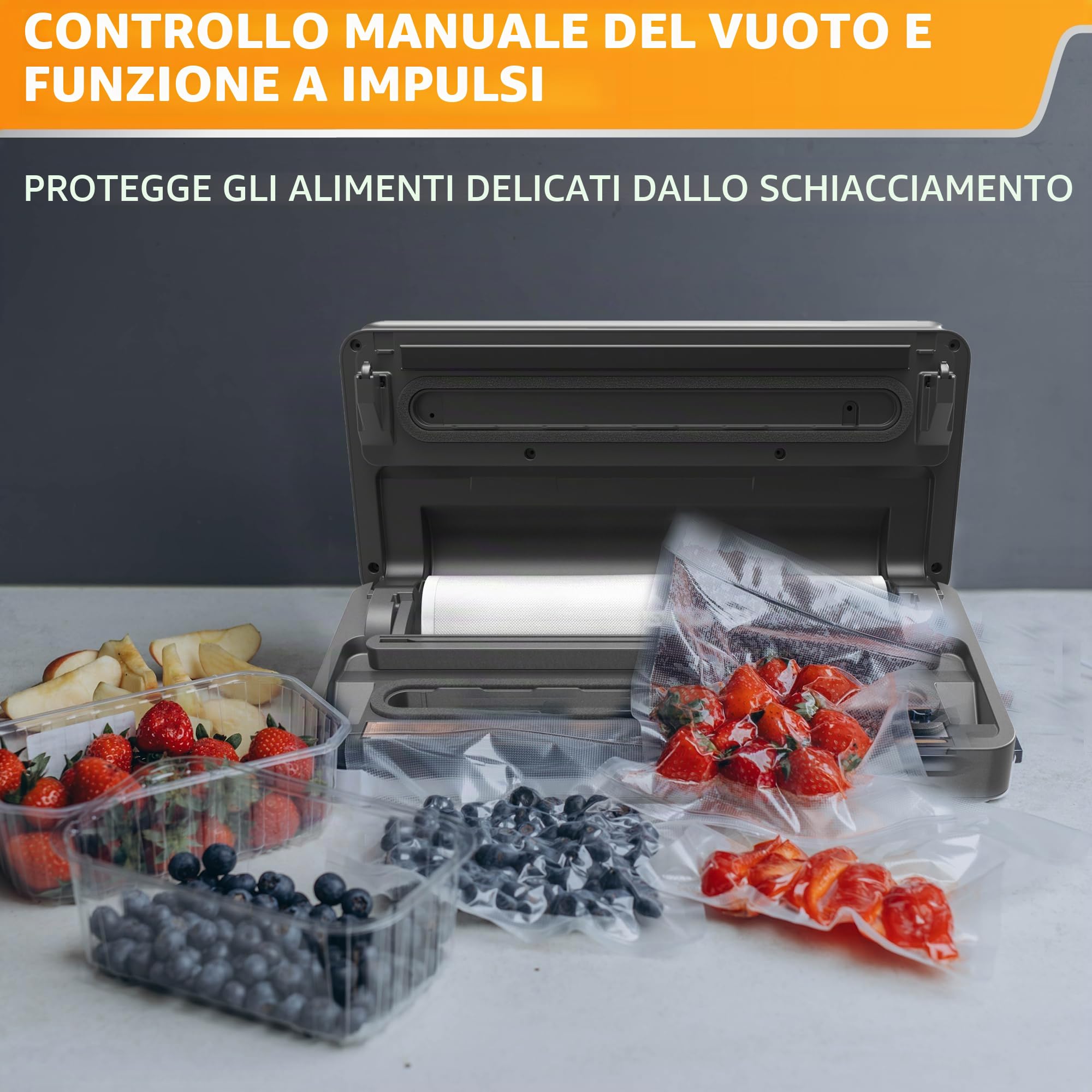 Anova Culinary Precision Vacuum Sealer Pro, include 1 rotolo di sacchetti, per sottovuoto e conservazione degli alimenti, nero, medio