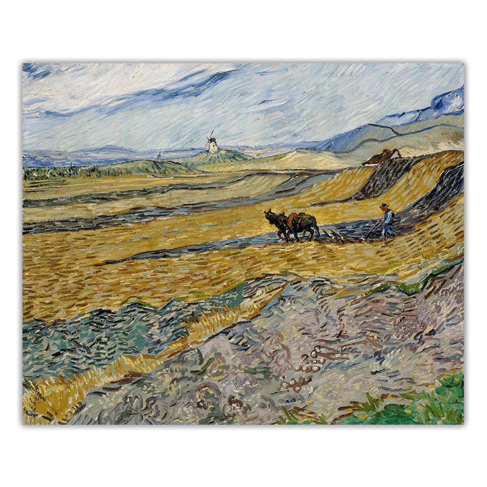 Amazon.co.jp: ゴッホ《野原と農夫と風車》キャンバス油絵アートワーク