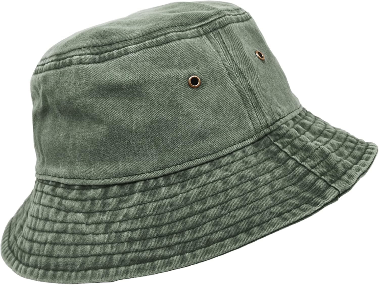 Bucket Hat, Wide Brim Washed Denim Cotton Outdoor Sun Hat Flat Top Cap for Fishing Hiking Beach Sports - Image 5